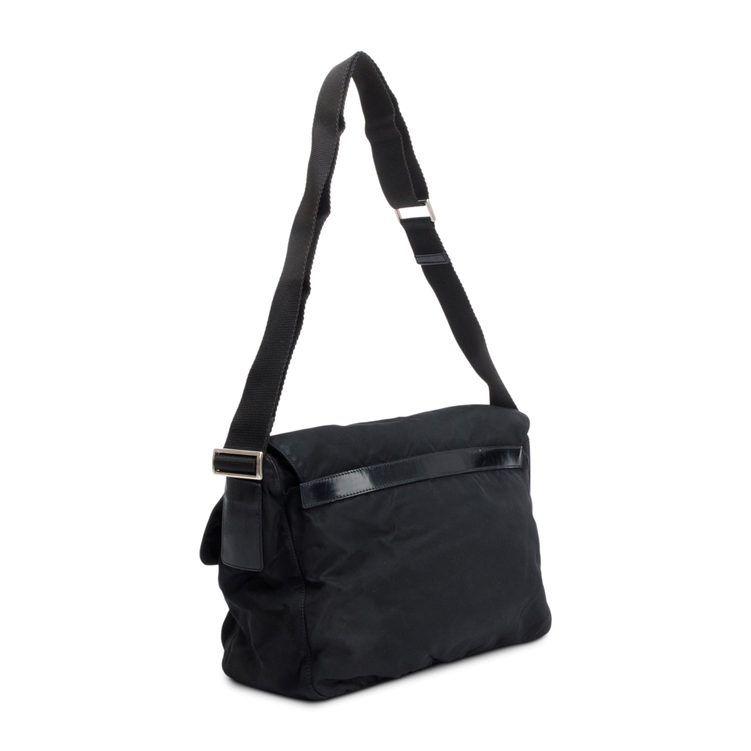 Prada Black Nylon Vela Sport Buckle Messenger Bag