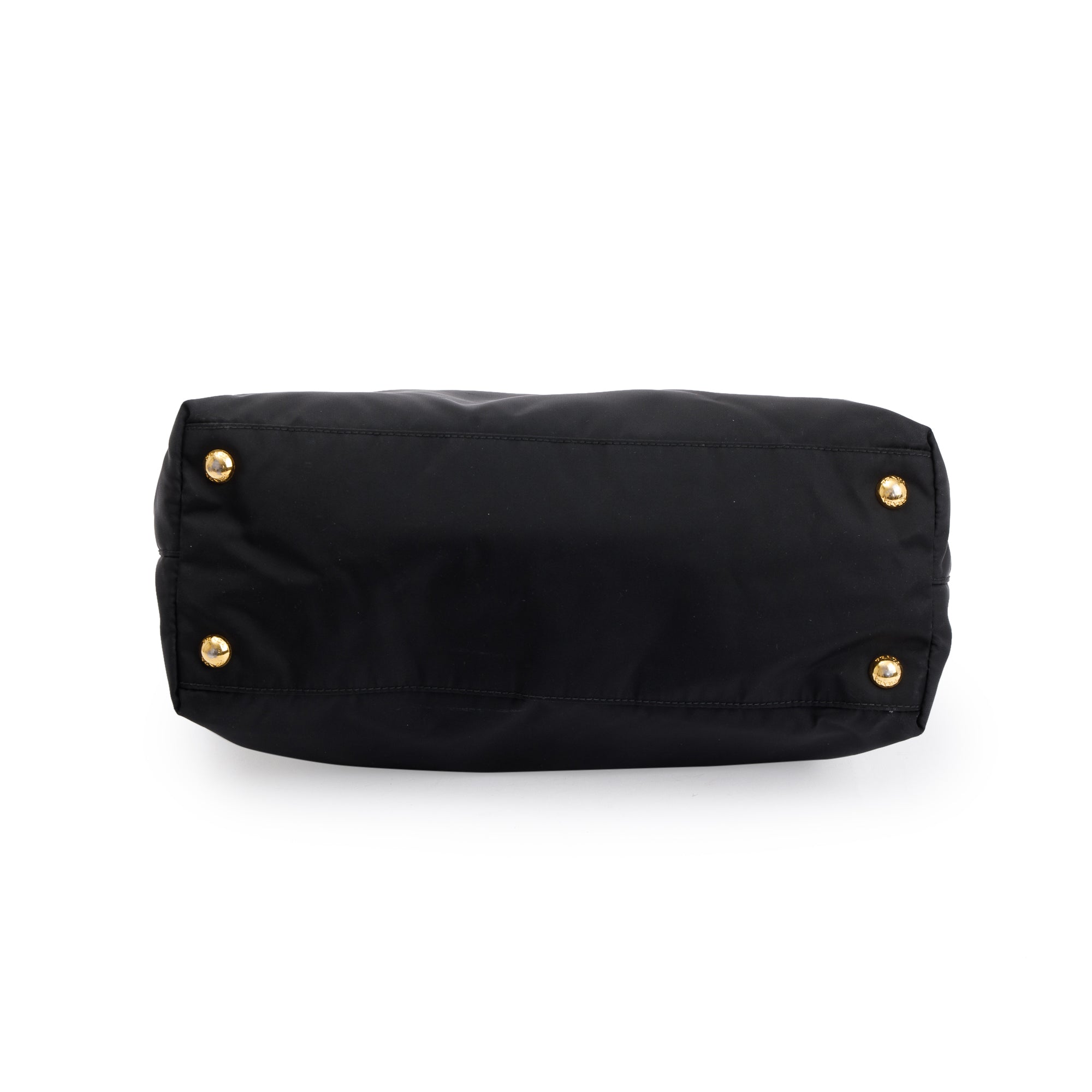 Prada Black Patent Leather Trimmed Tessuto Nylon Tote