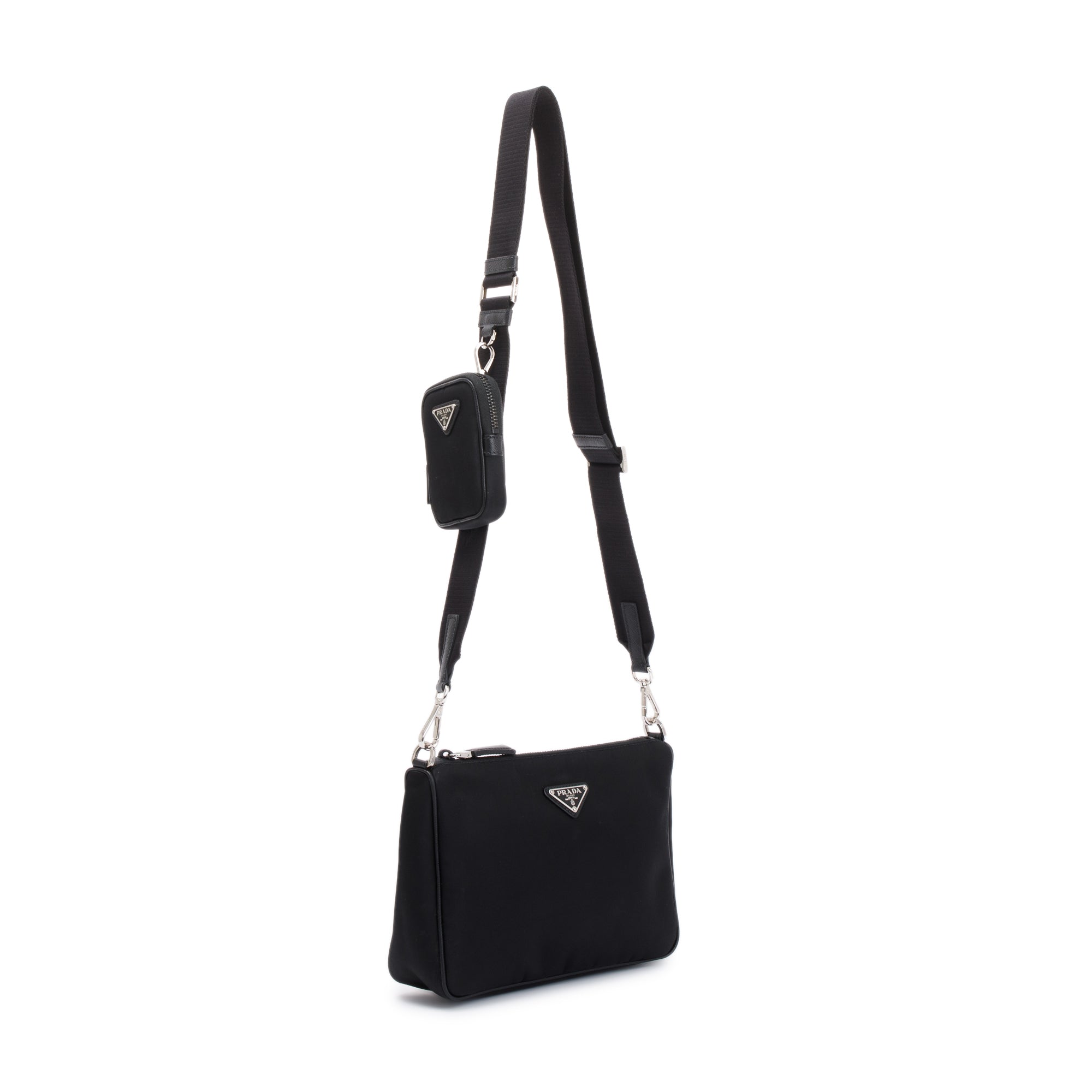 Prada Black Re-Edition 2000 Nylon Messenger Bag