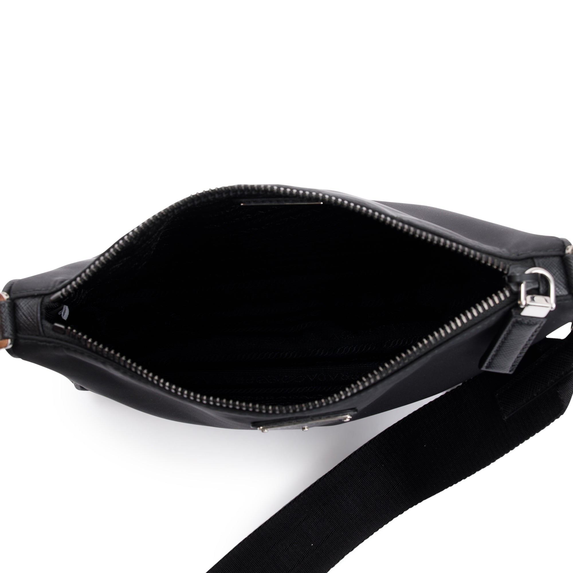 Prada Black Re-Edition 2000 Nylon Messenger Bag