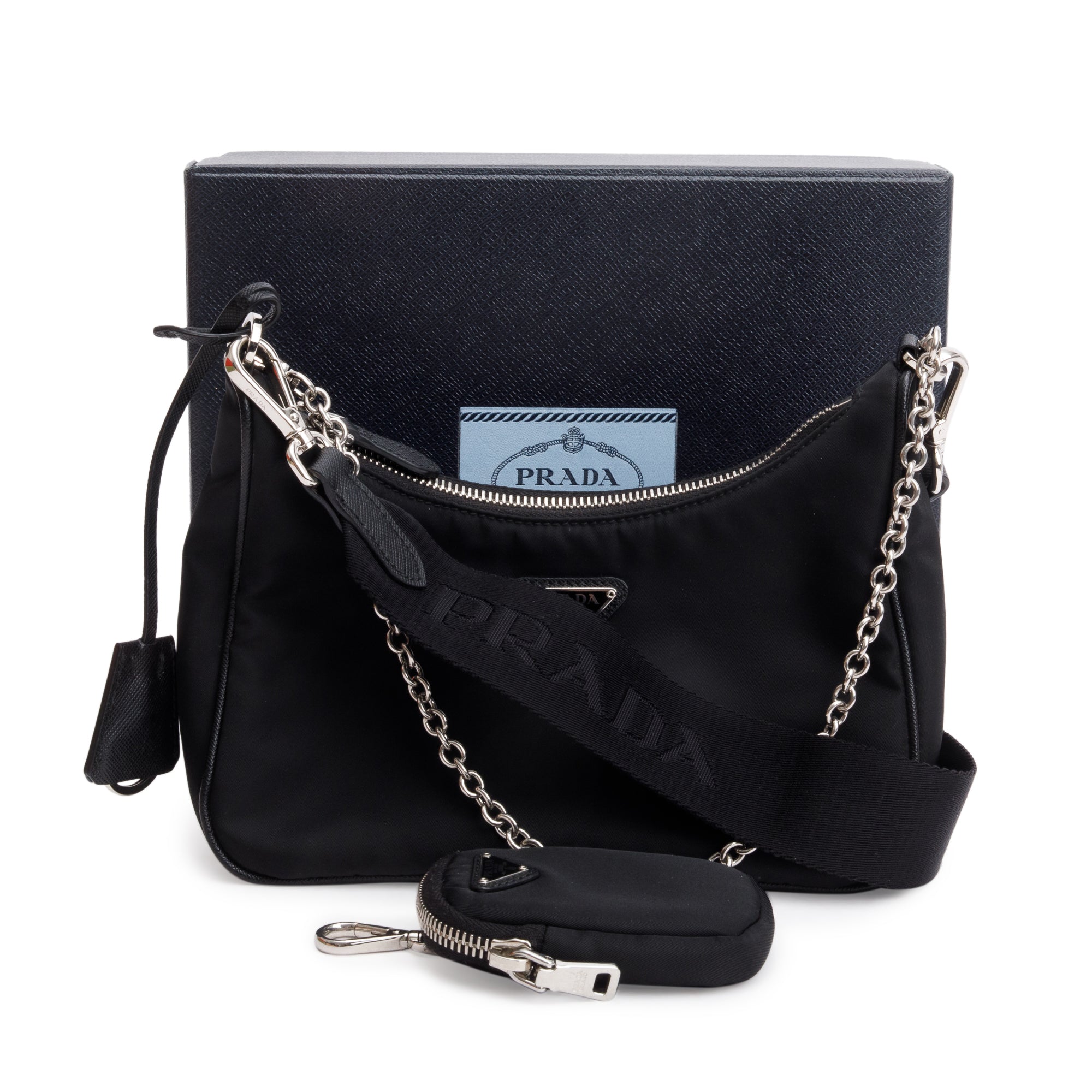 Prada Black Re-Edition 2005 Re-Nylon Shoulder Bag w/ Box