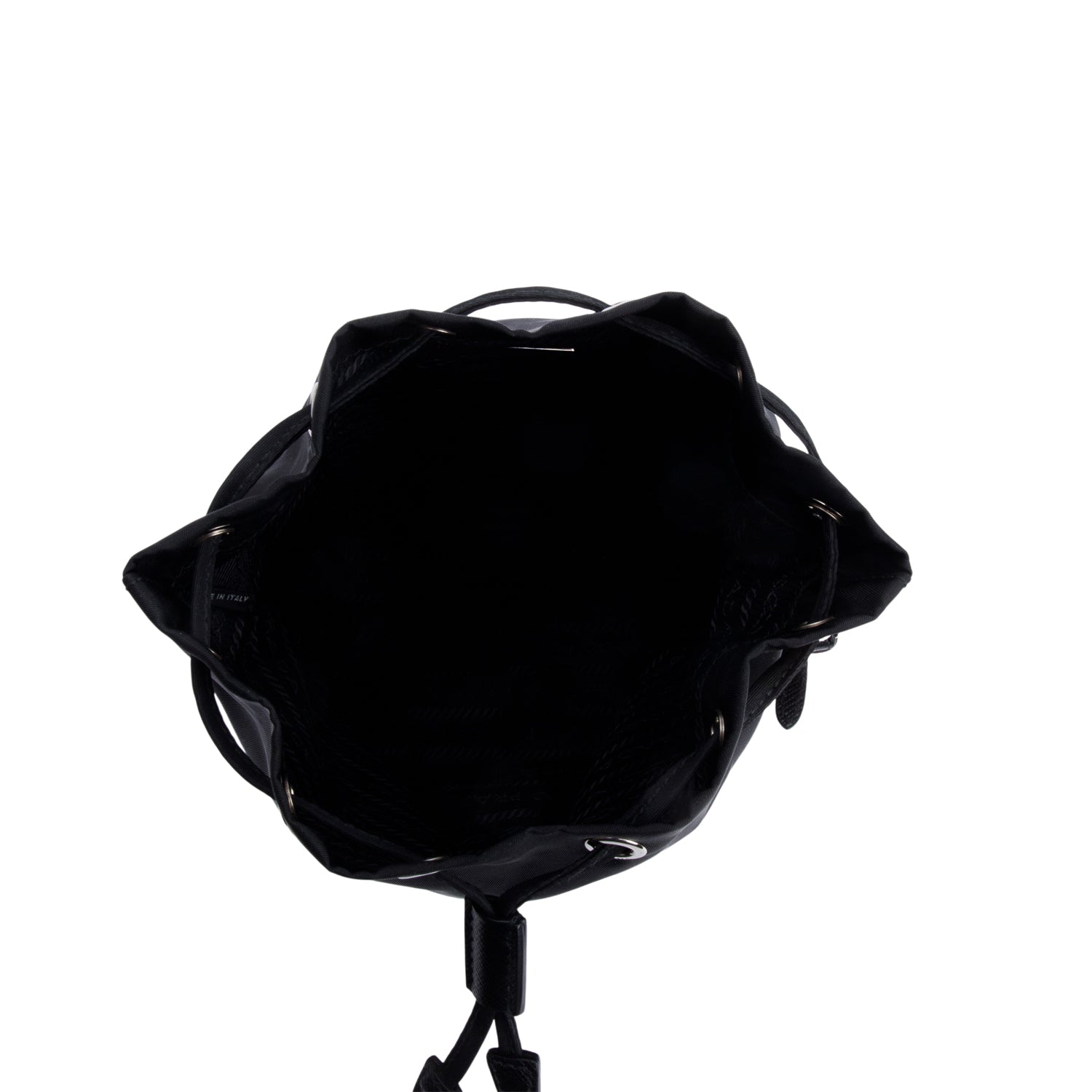 Prada Black Re-Nylon Bucket Pouch Wristlet w/ Strap