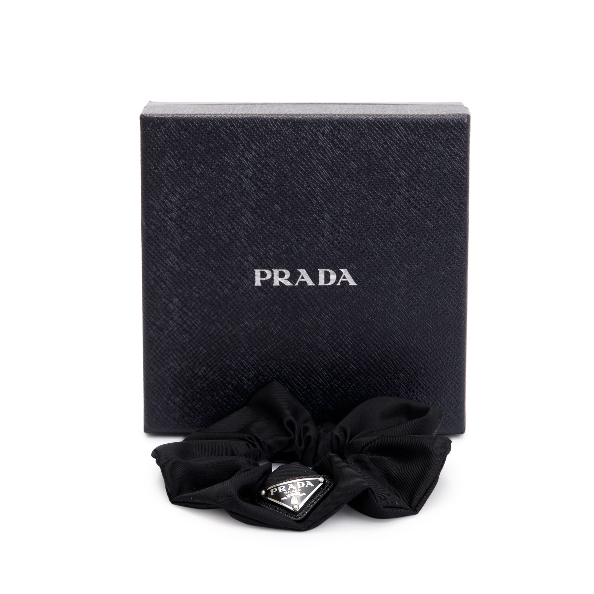 Prada Black Re-Nylon Scrunchie w/ Box