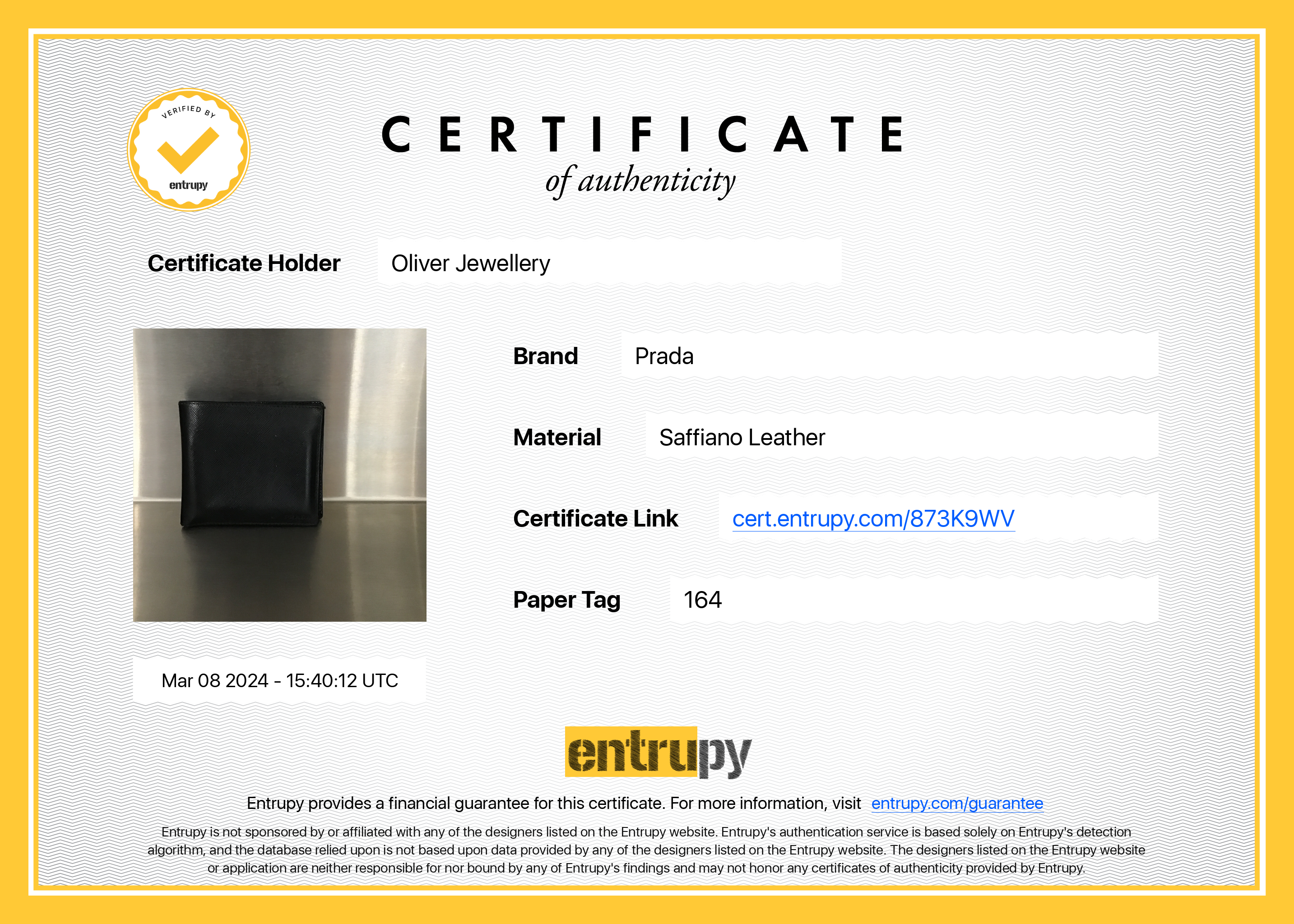 Prada Black Saffiano Leather Bi-Fold Wallet