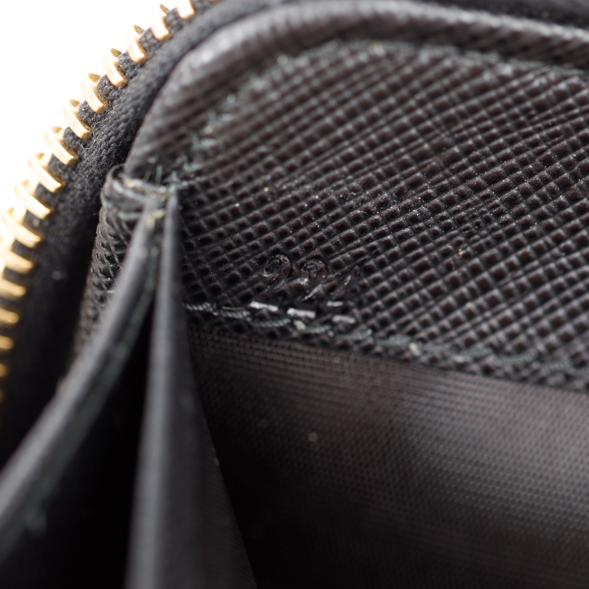 Prada Black Saffiano Leather Bow Zip Around Wallet w/ Box & Authenticity Card