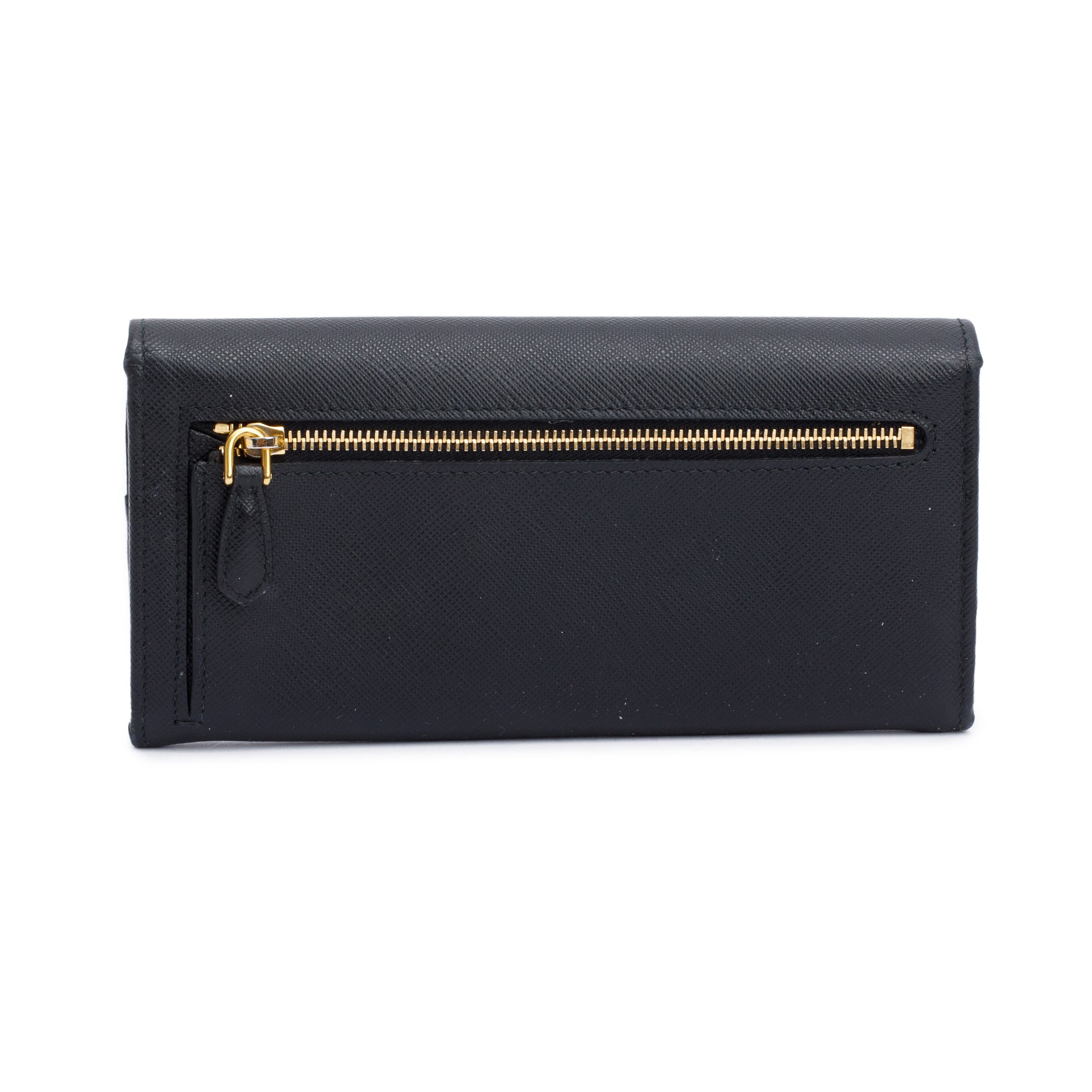 Prada Black Saffiano Leather Continental Wallet