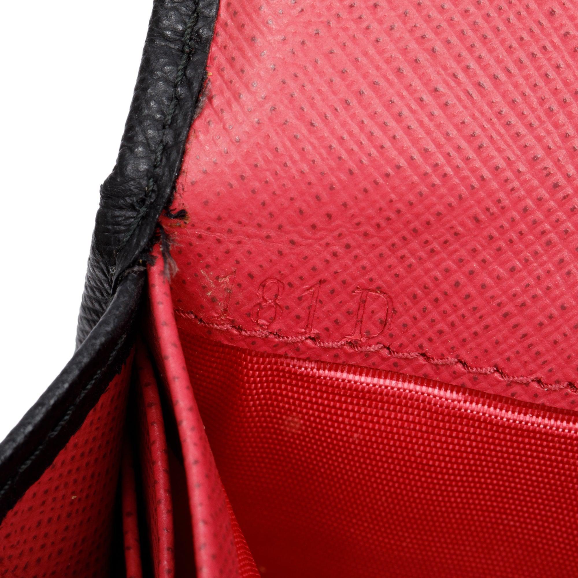 Prada Black Saffiano Leather Continental Wallet w/ Card Holder