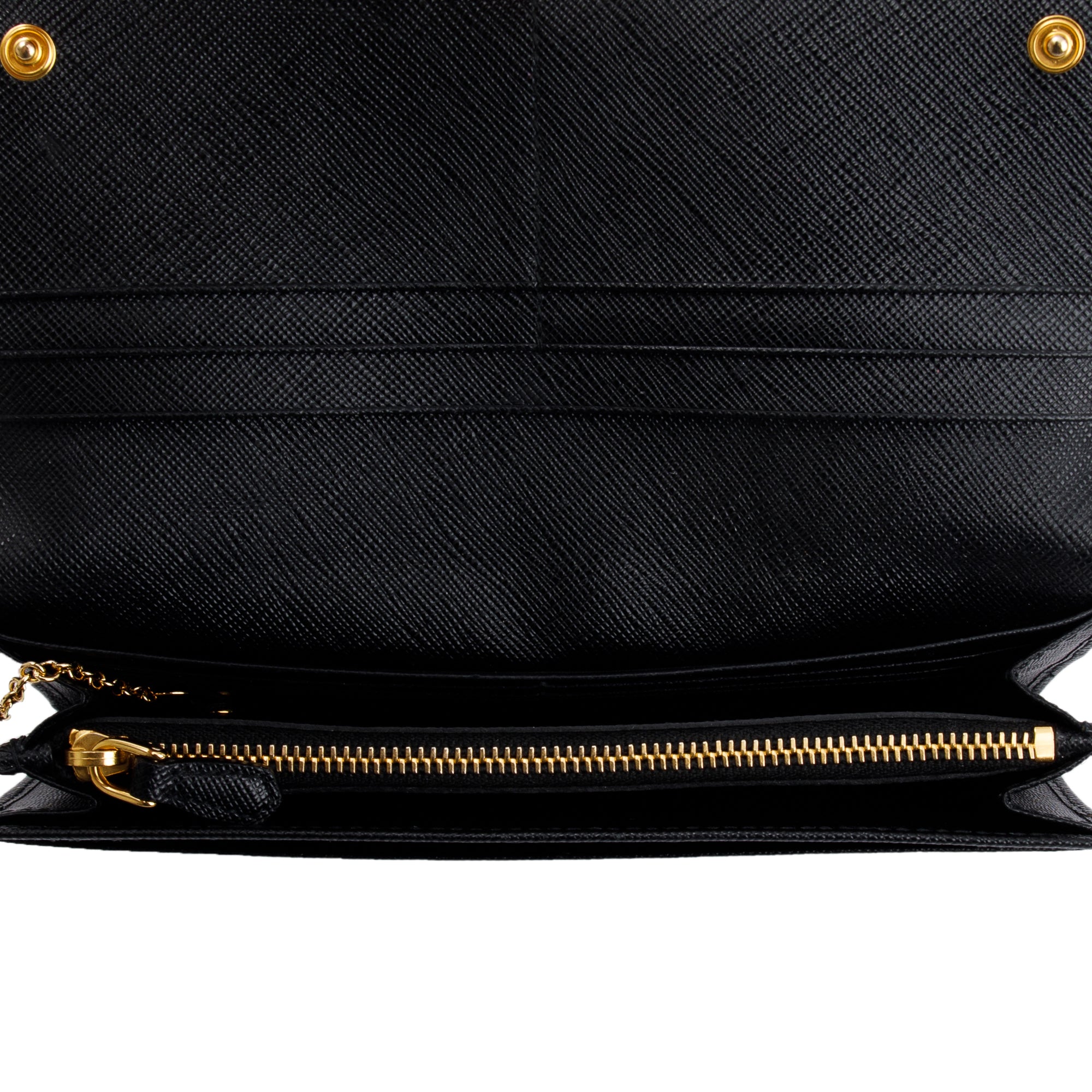 Prada Black Saffiano Leather Continental Wallet w/ Insert & Box