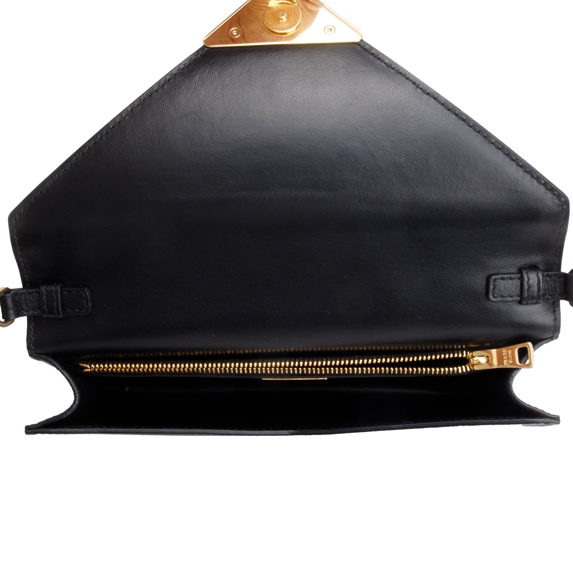 Prada Black Saffiano Leather Envelope Crossbody Bag