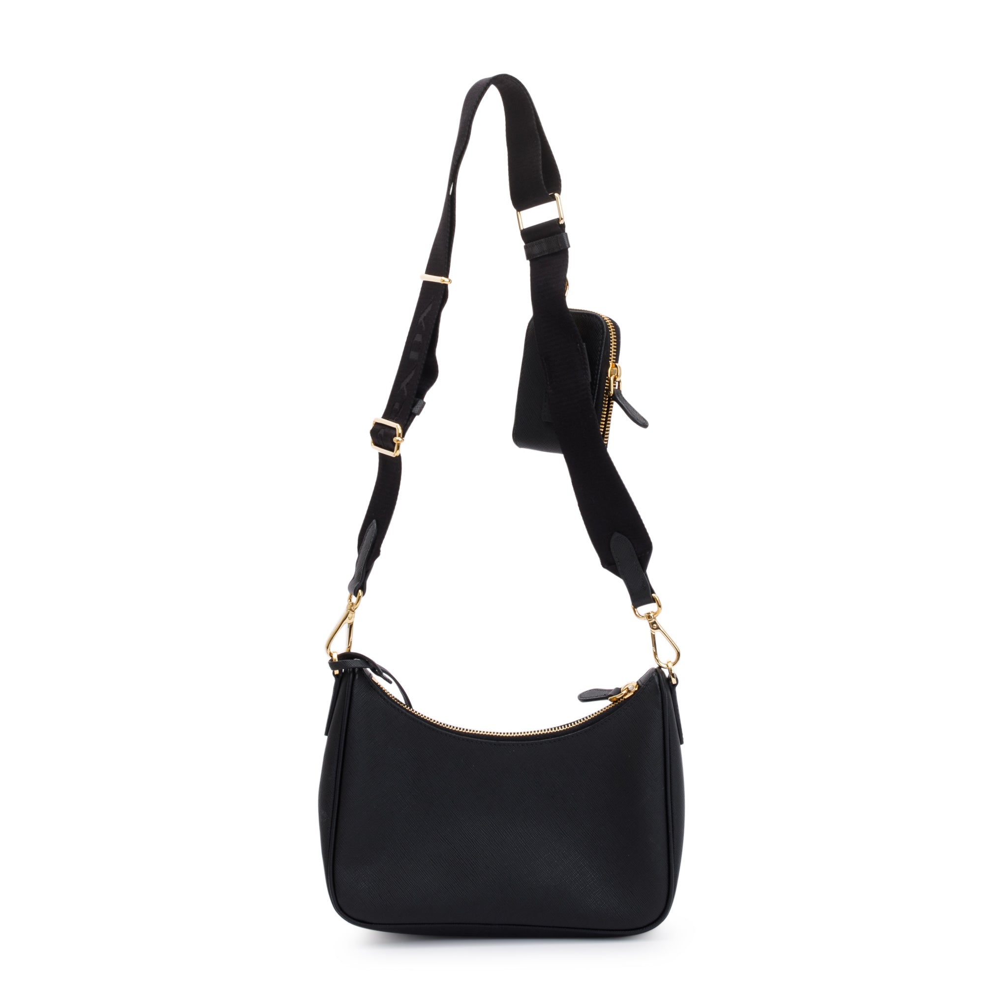 Prada Black Saffiano Leather Re-Edition 2005 Shoulder Bag