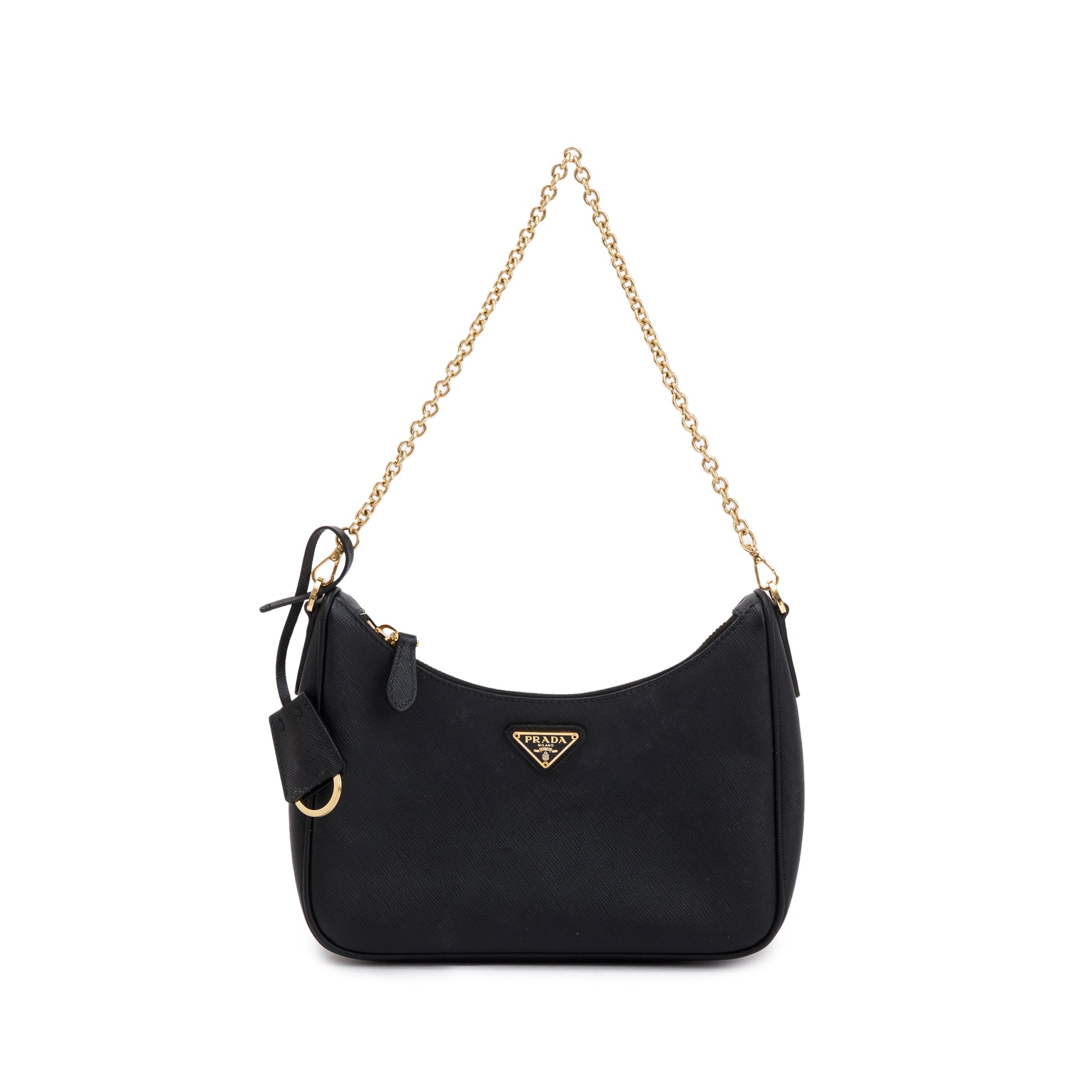 Prada Black Saffiano Leather Re-Edition 2005 Shoulder Bag w/ Box