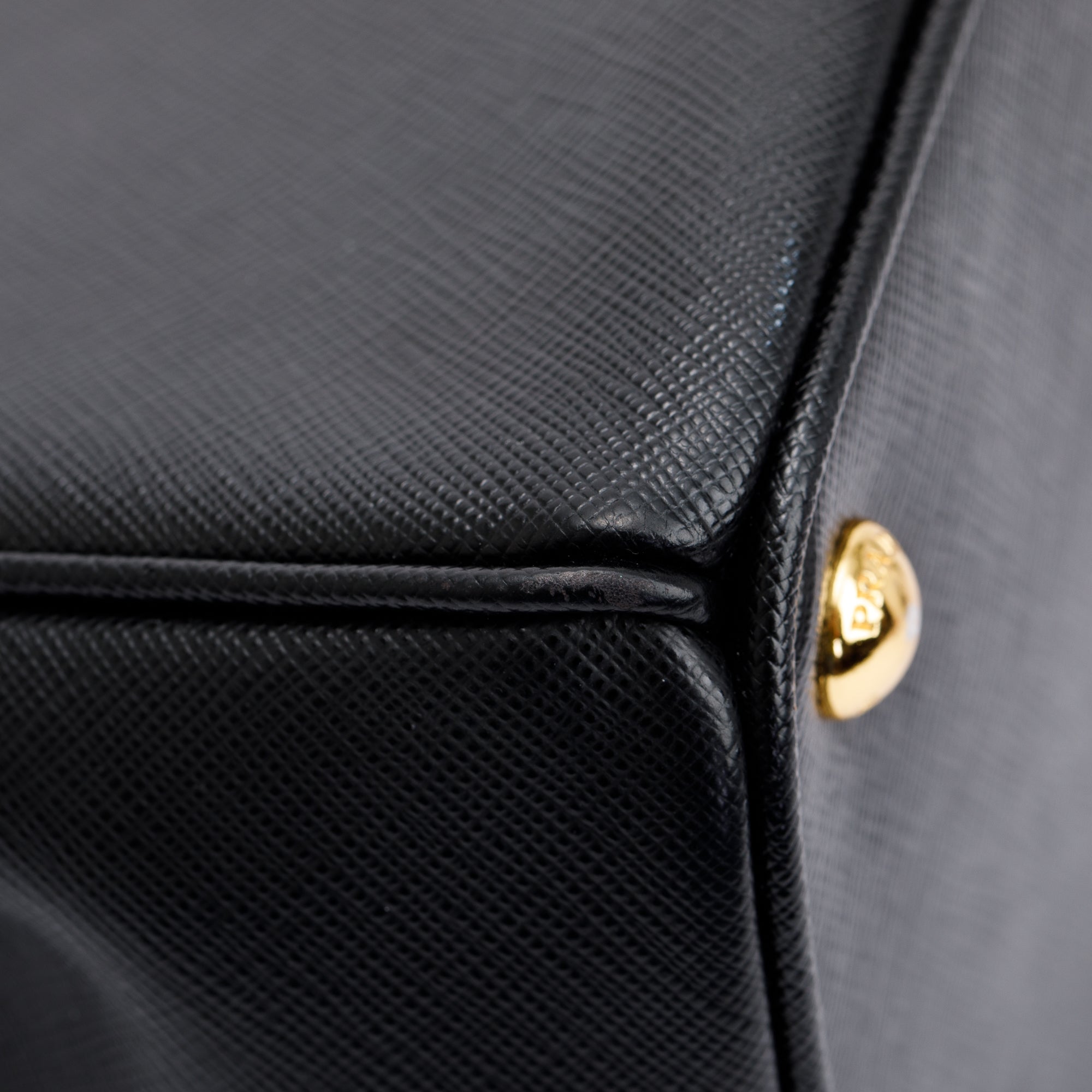 Prada Black Saffiano Lux Medium Double Zip Galleria Tote