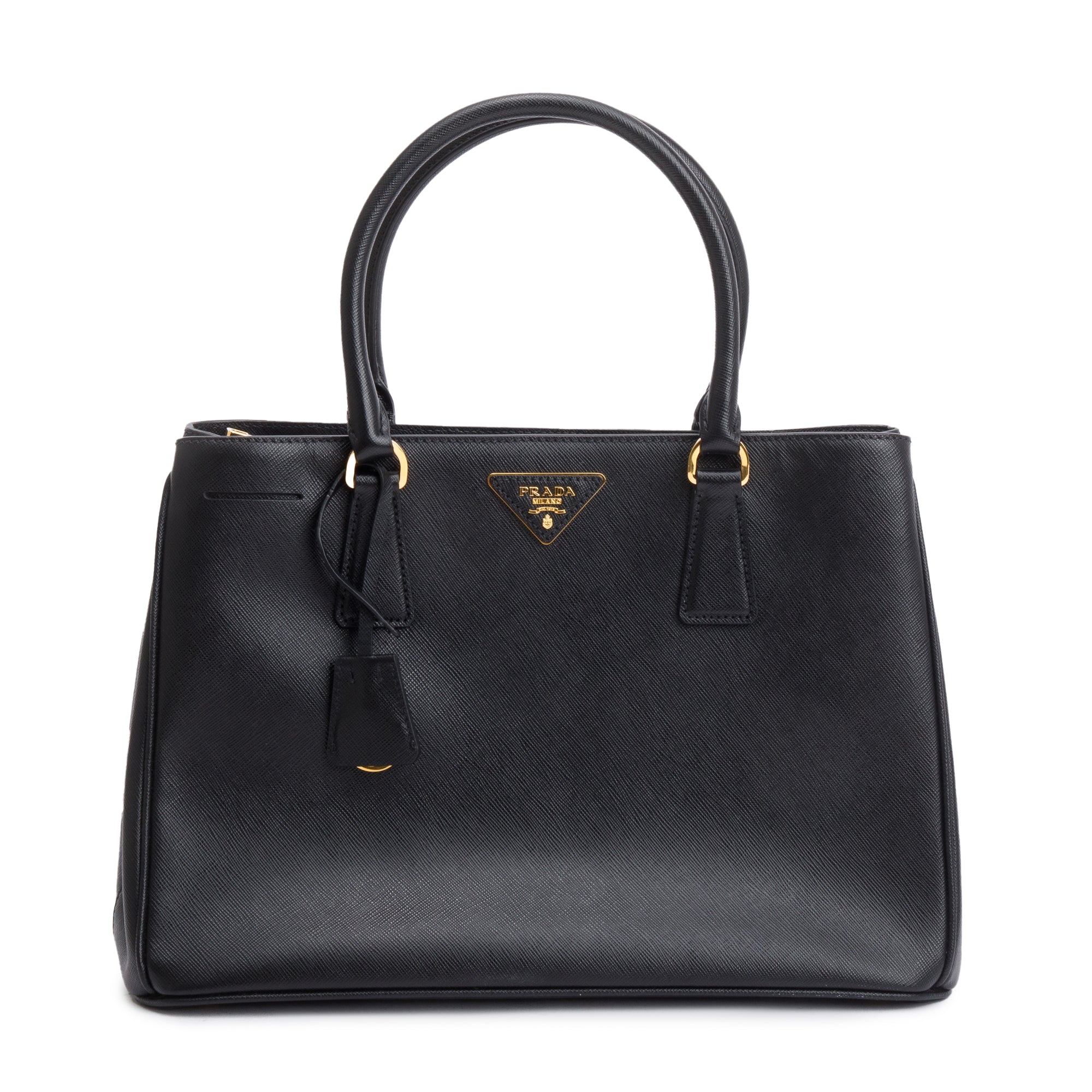 Prada Black Saffiano Lux Medium Galleria Tote w/ Strap