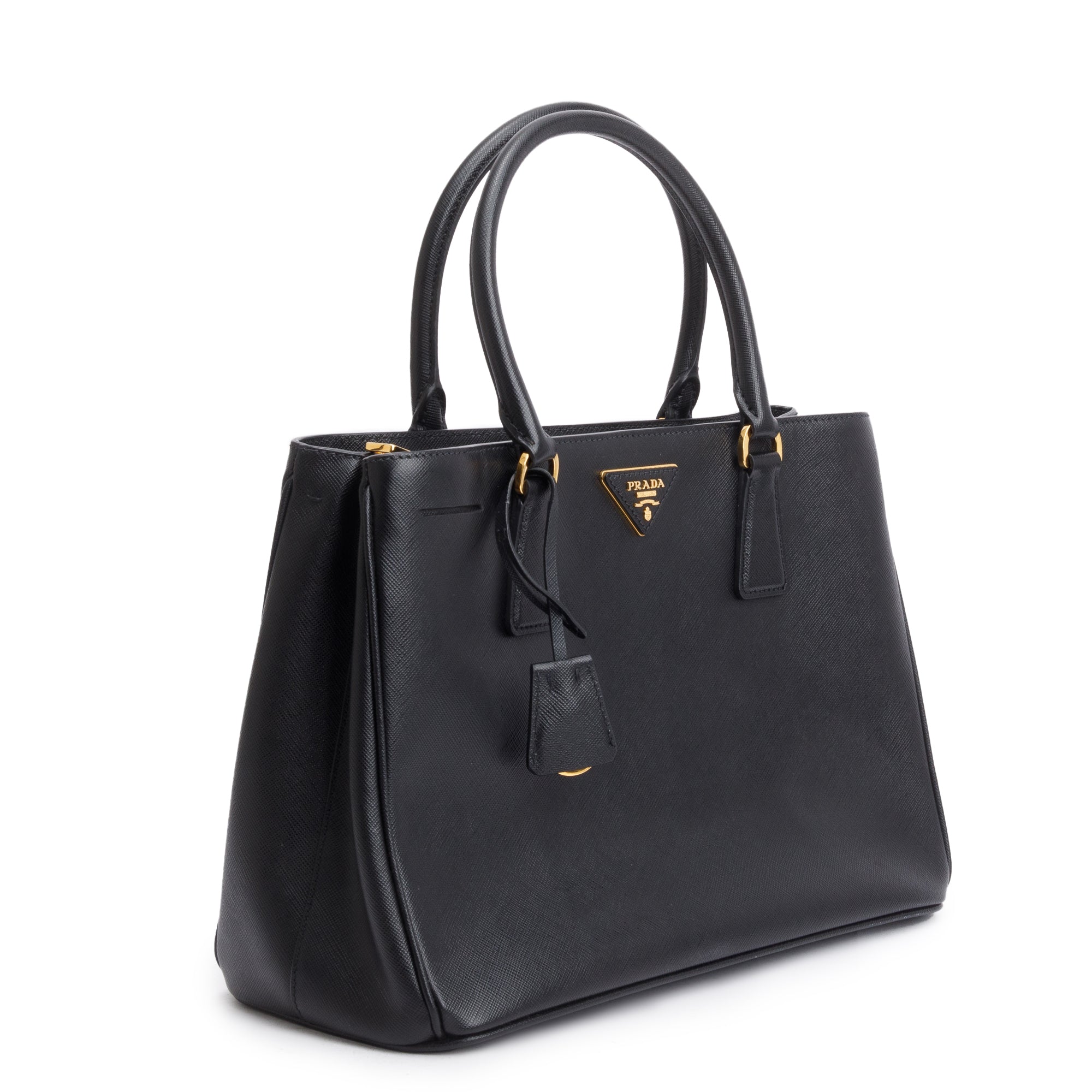 Prada Black Saffiano Lux Medium Galleria Tote w/ Strap