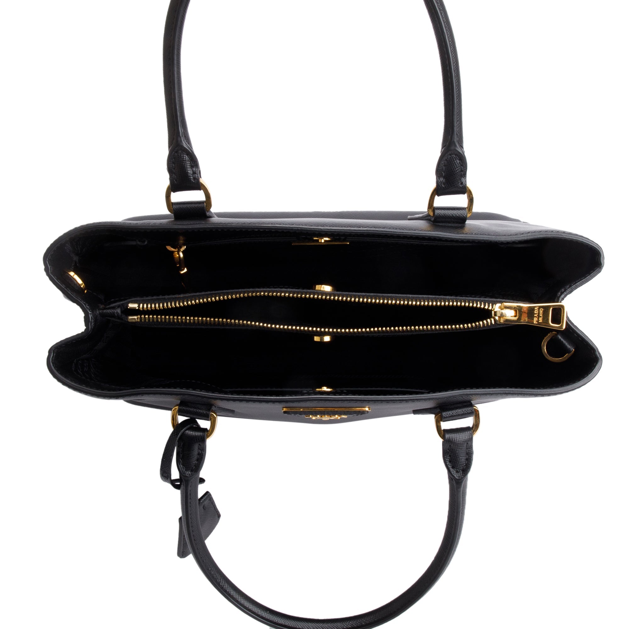 Prada Black Saffiano Lux Medium Galleria Tote w/ Strap