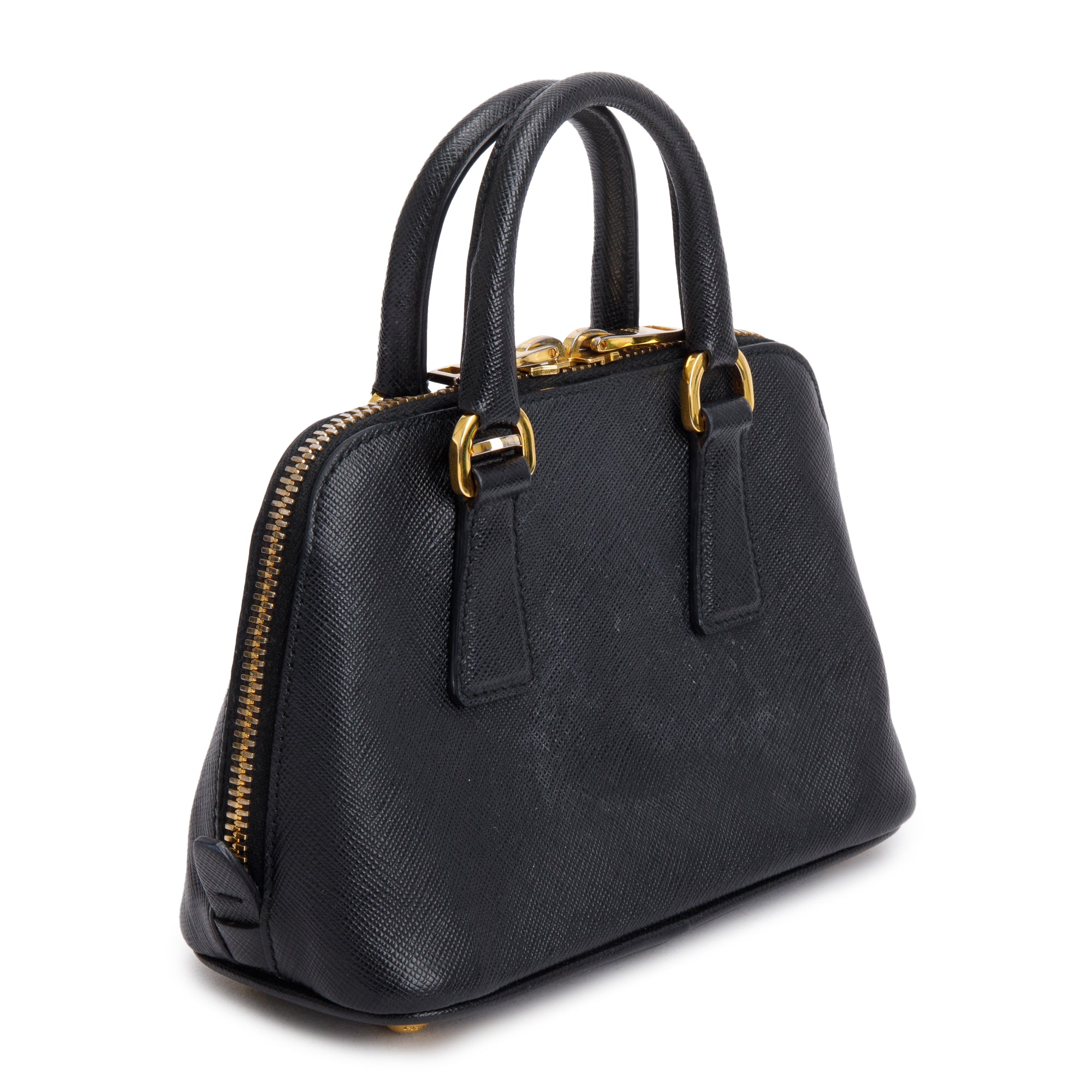 Prada Black Saffiano Lux Mini Promenade Tote w/ Strap