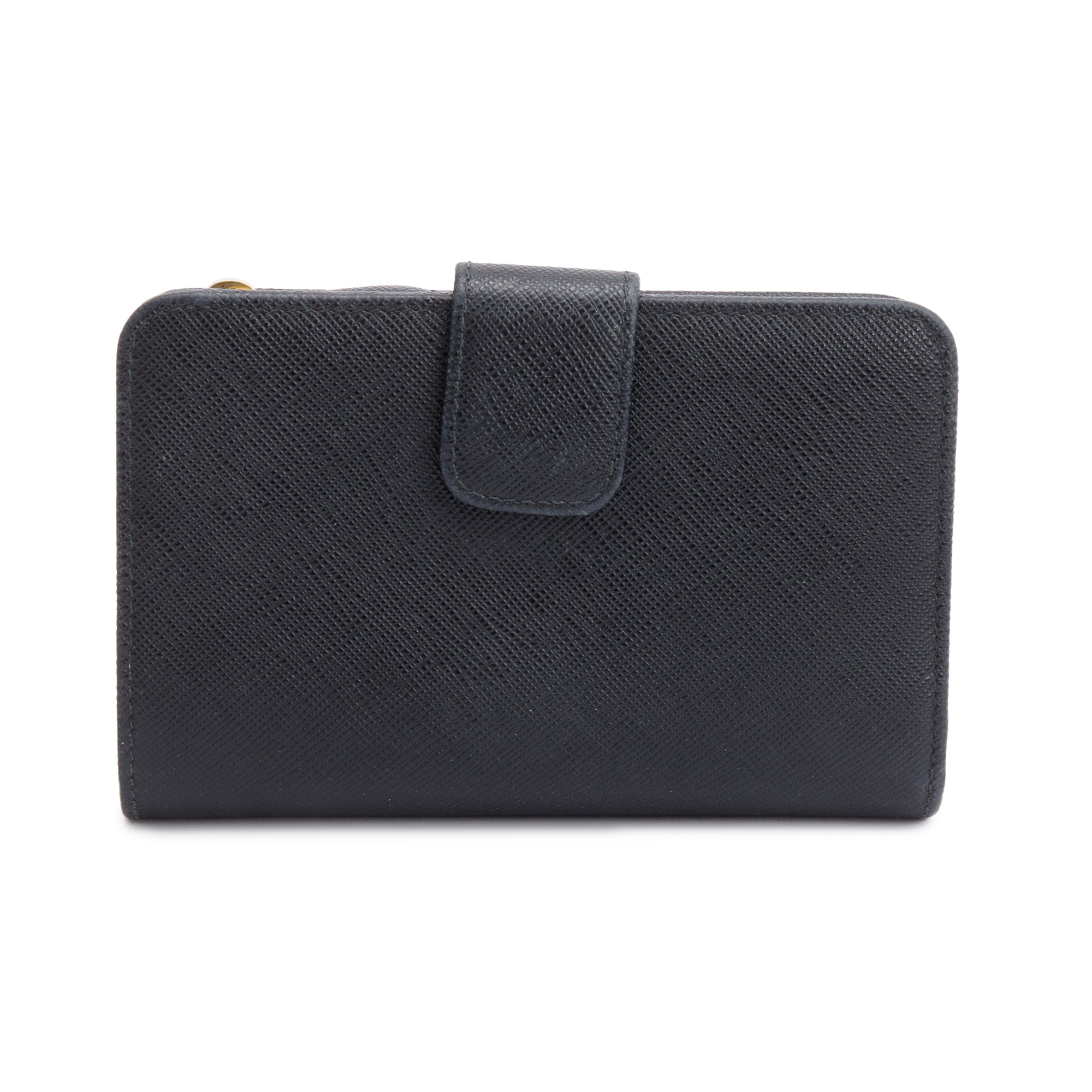 Prada Black Saffiano Metal Compact Wallet