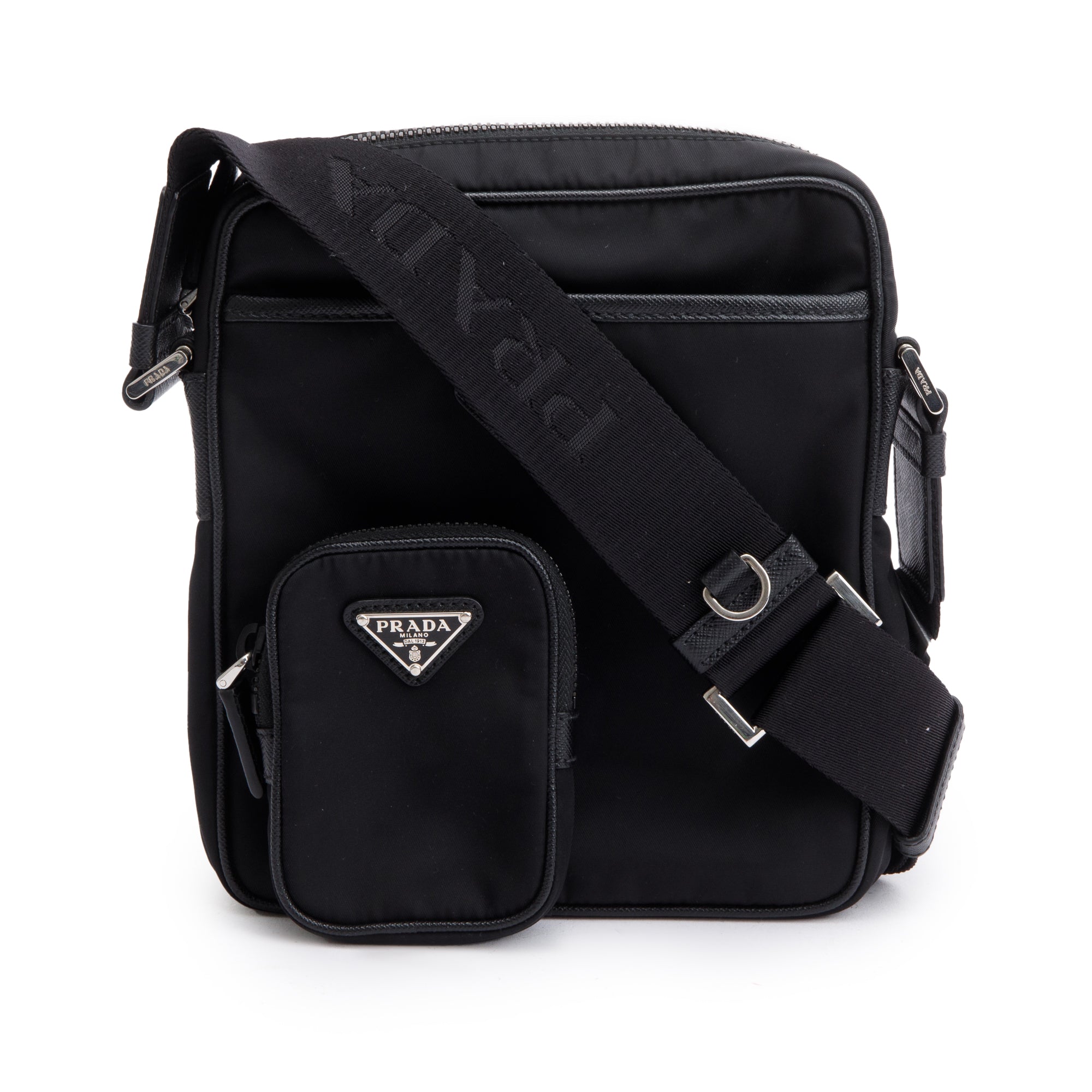 Prada Black Saffiano Re-Nylon Crossbody Bag w/ Authenticity Card