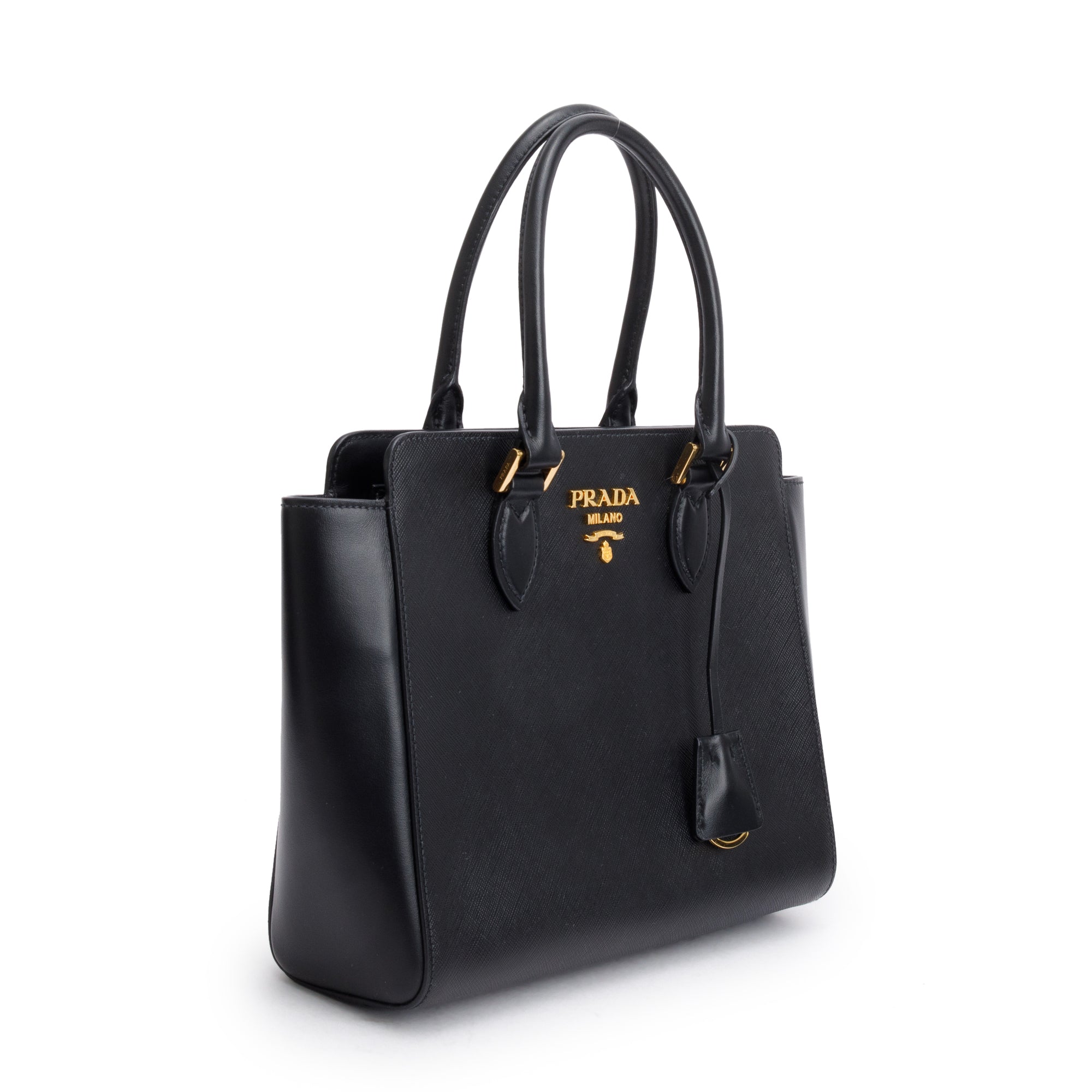 Prada Black Saffiano Soft Calf Leather Tote w/ Strap