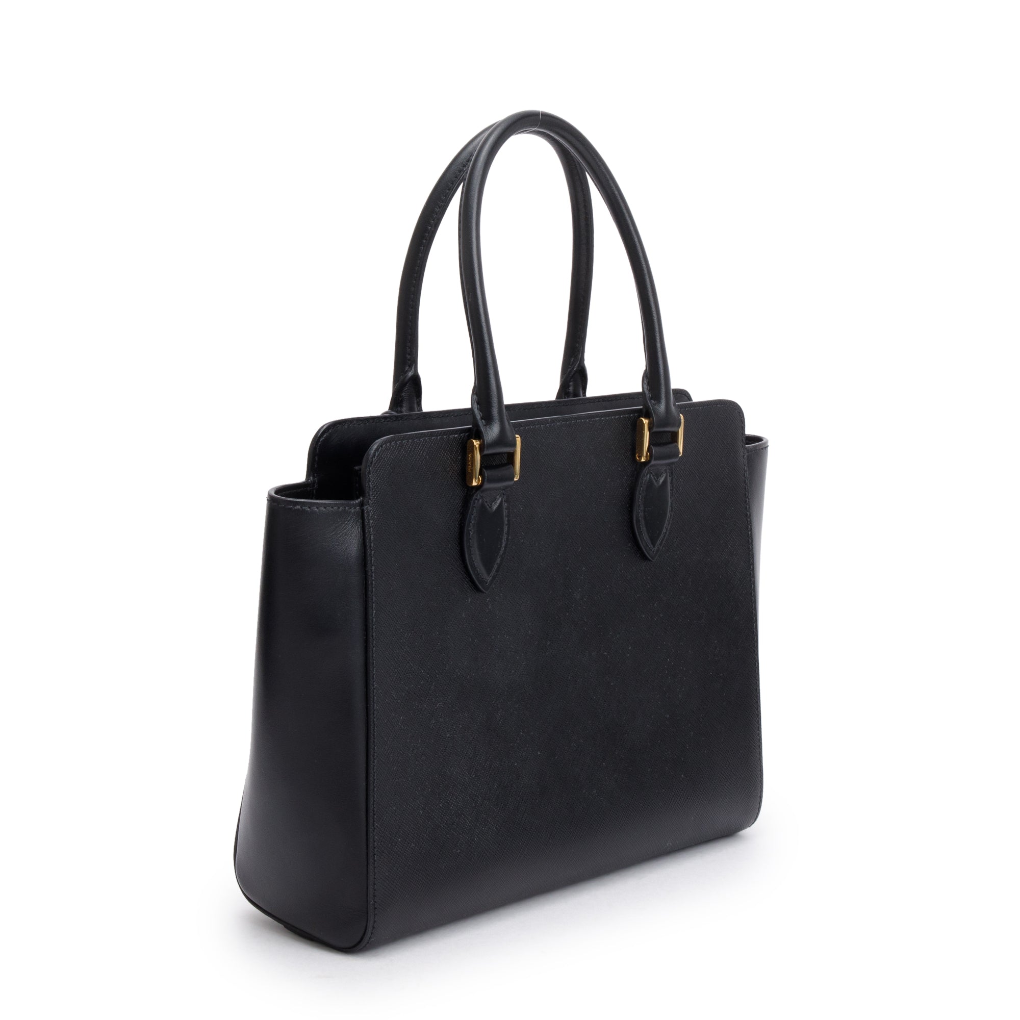 Prada Black Saffiano Soft Calf Leather Tote w/ Strap