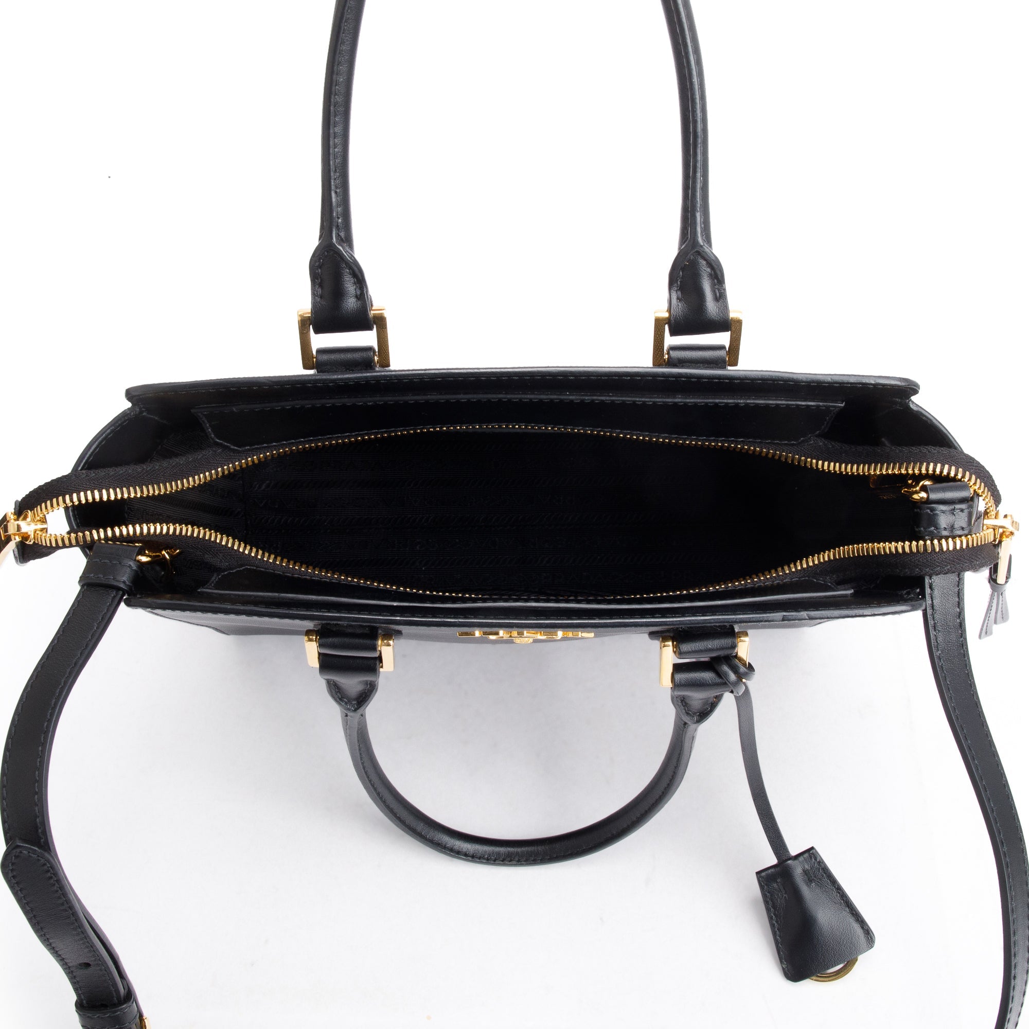 Prada Black Saffiano Soft Calf Leather Tote w/ Strap