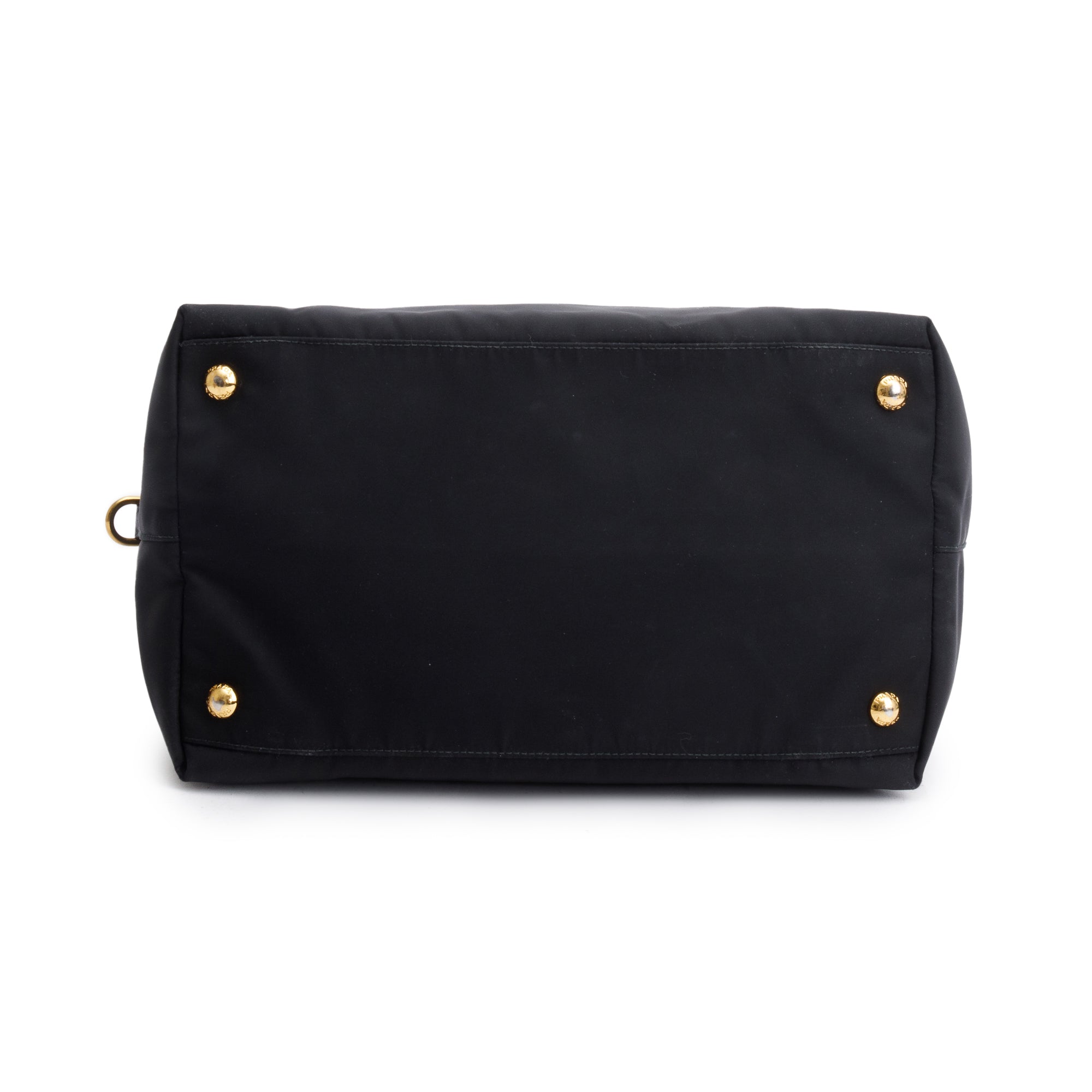 Prada Black Saffiano-Trimmed Tessuto Nylon Handle Tote w/ Strap