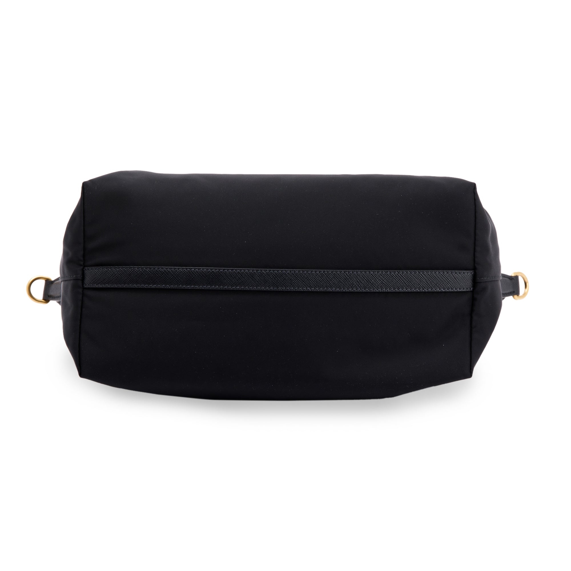 Prada Black Saffiano-Trimmed Tote w/ Strap