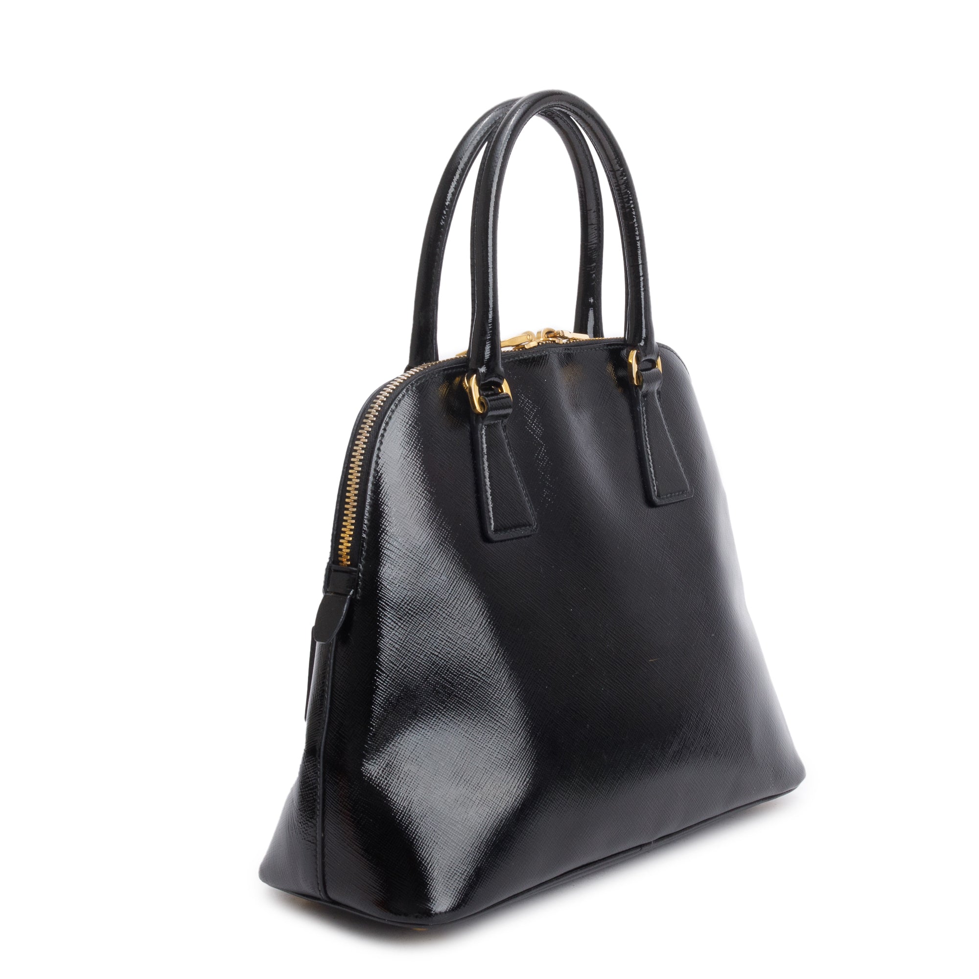 Prada Black Saffiano Vernice Small Promenade Tote
