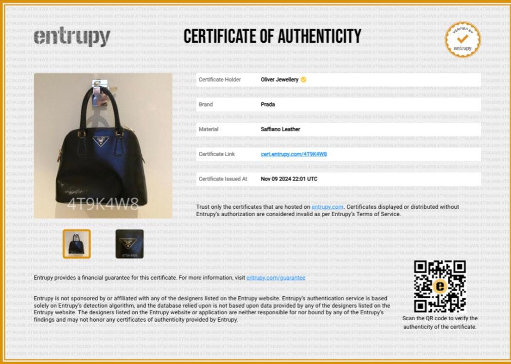 Prada Black Saffiano Vernice Small Promenade Tote