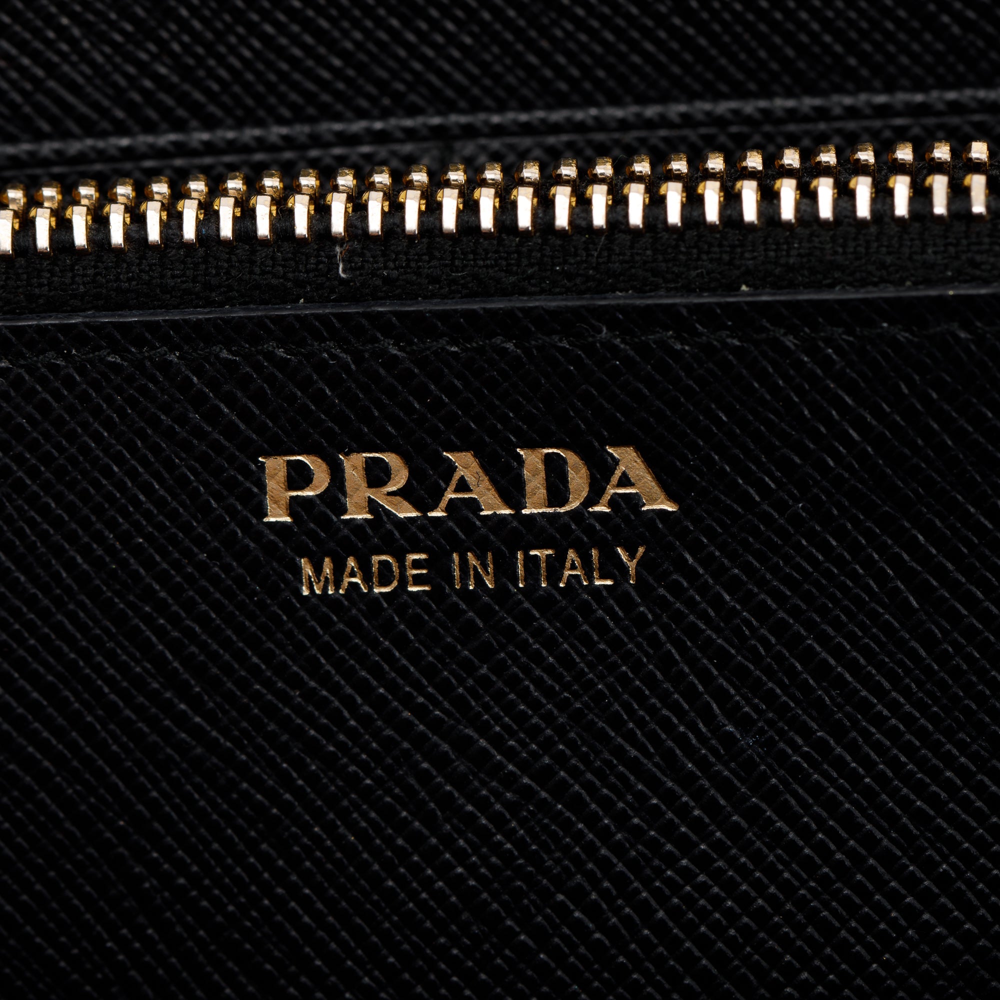 Prada Black Saffiano Zip Around Orgainzer Wallet w/ Box