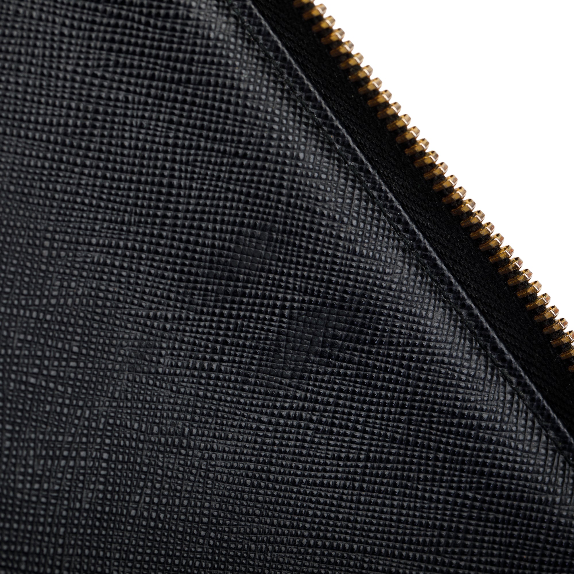 Prada Black Saffiano Zip Around Orgainzer Wallet w/ Box