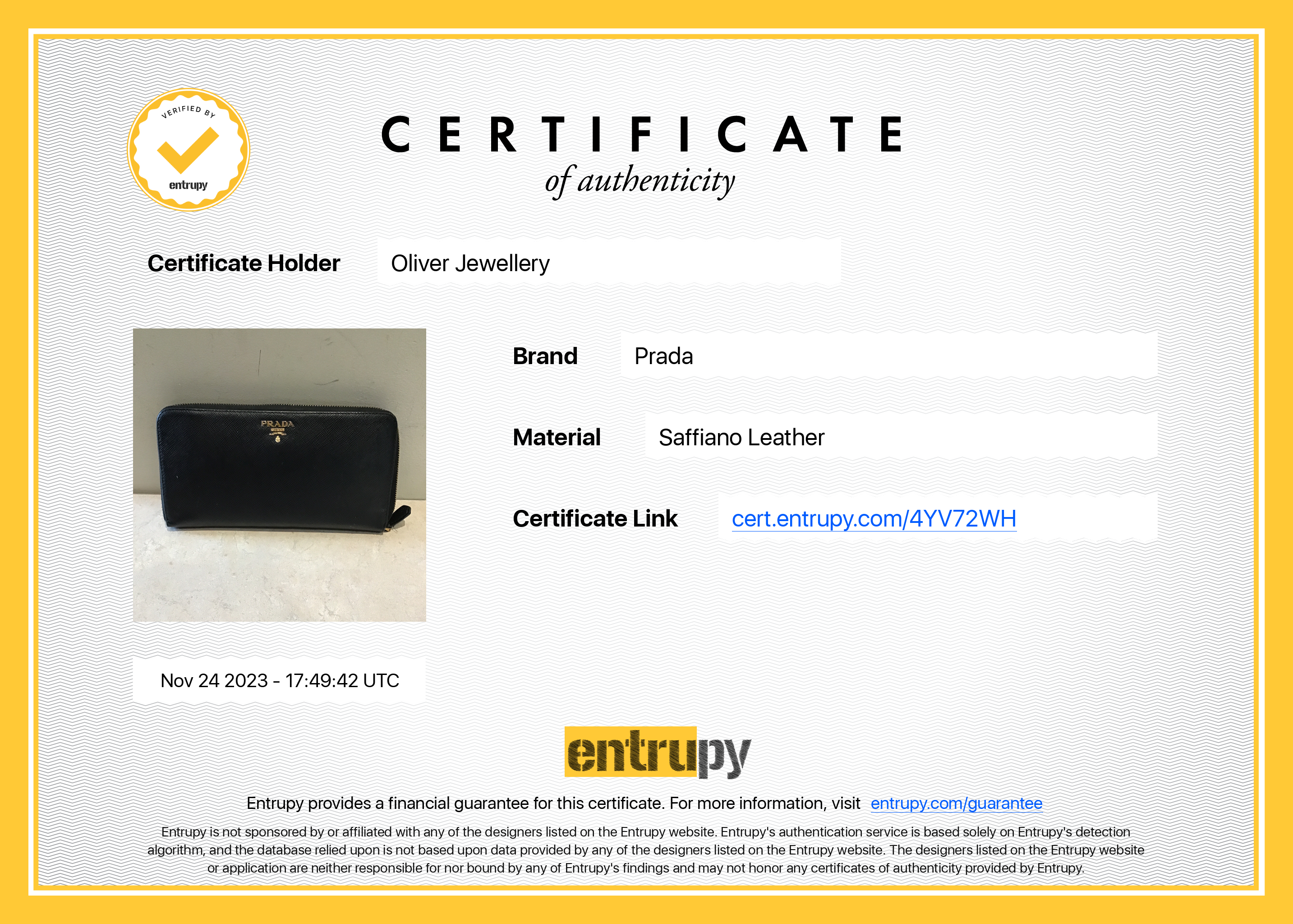 Prada Black Saffiano Zip Around Orgainzer Wallet w/ Box