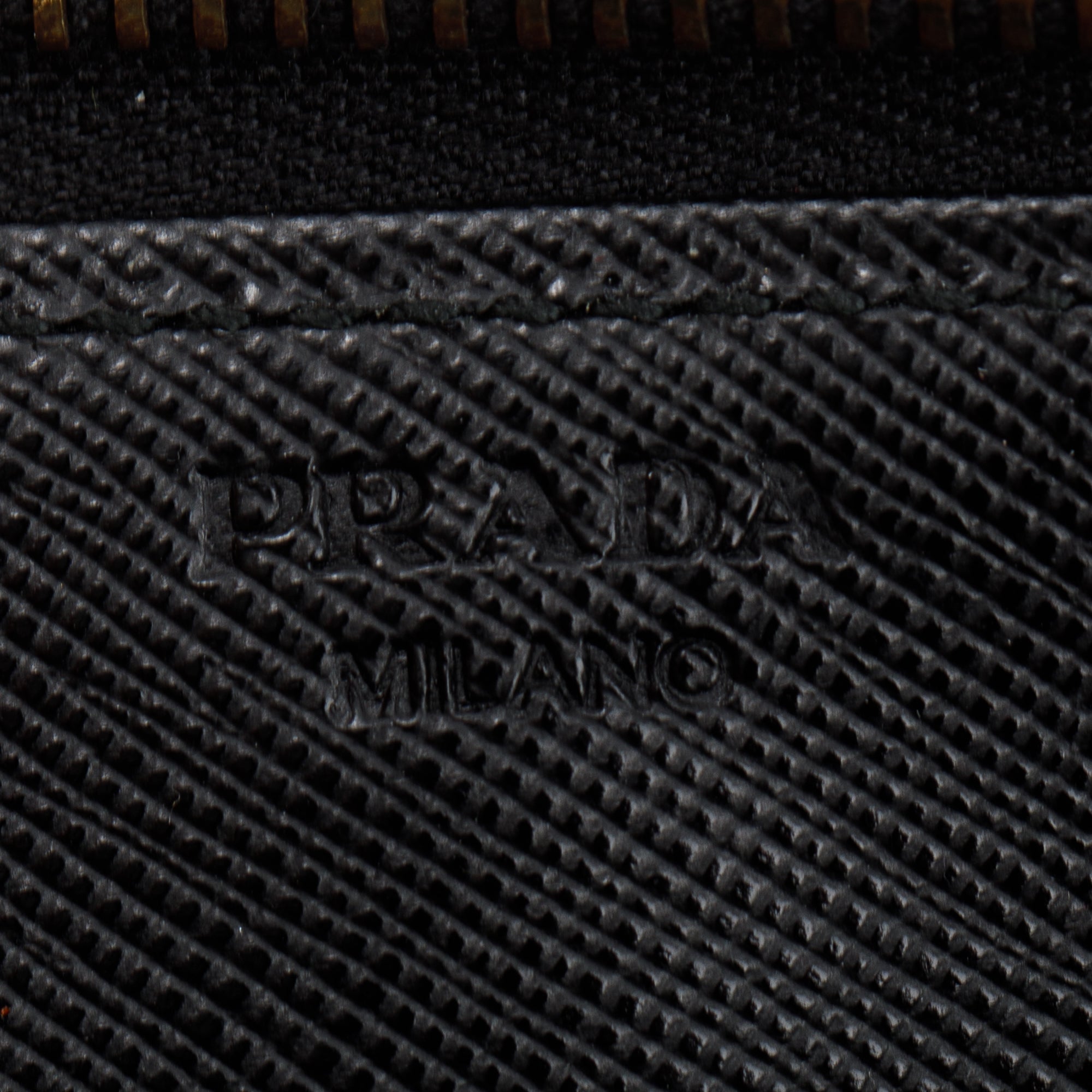 Prada Black Saffiano Zip Around Wallet
