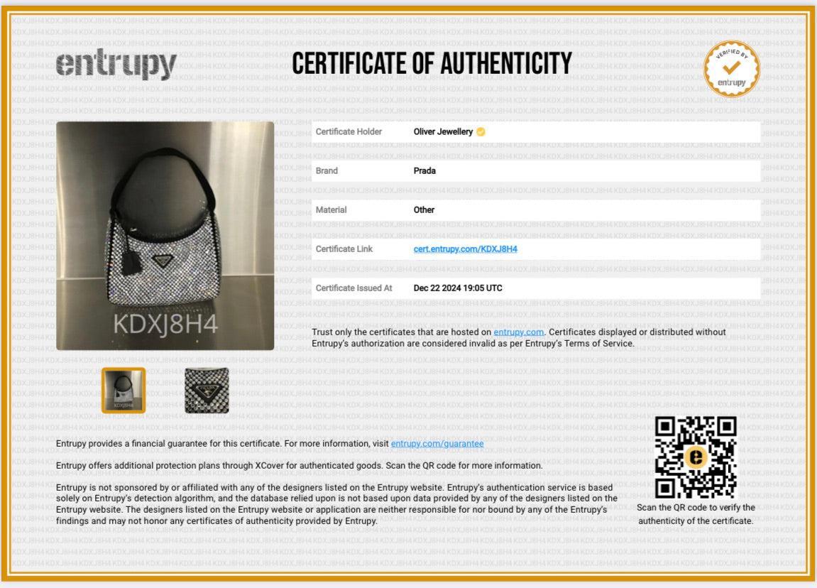 Prada Black Satin Crystal Re-Edition 2000 Mini Bag w/ Box