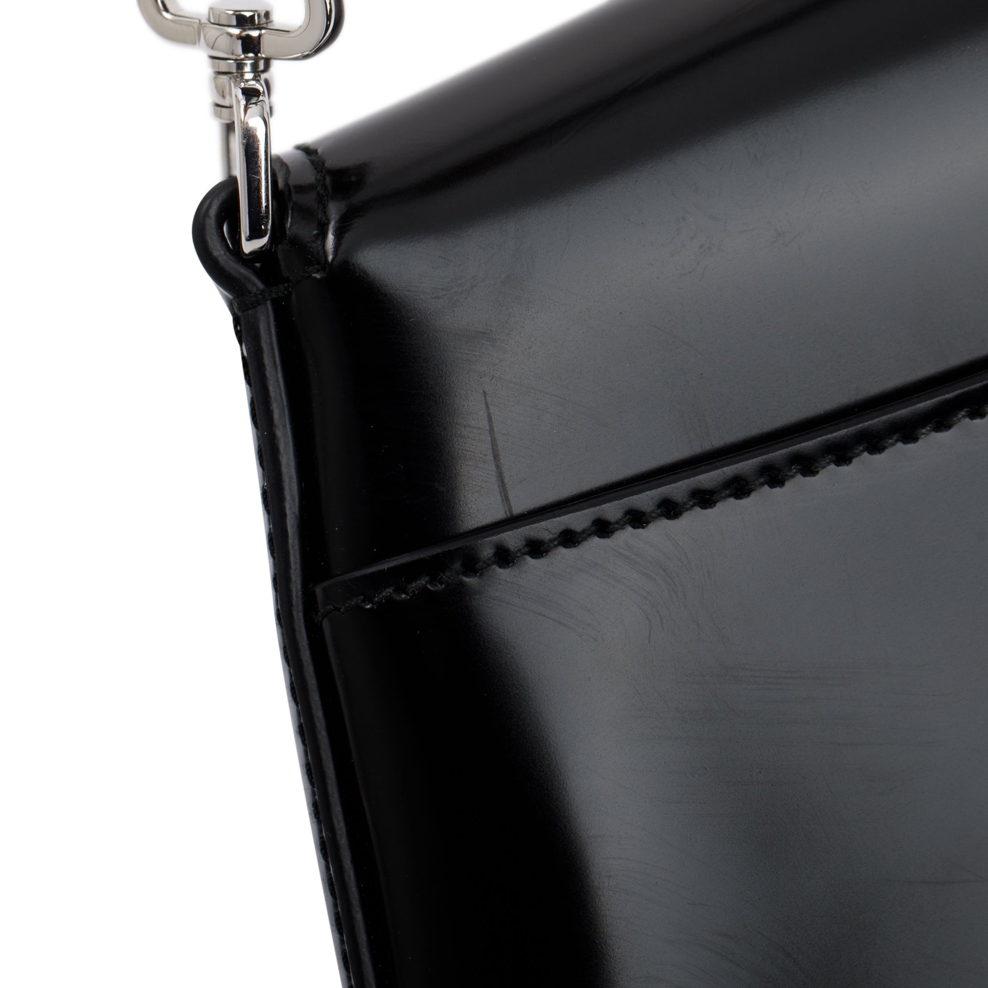 Prada Black Spazzolato Leather Cleo Flap Bag