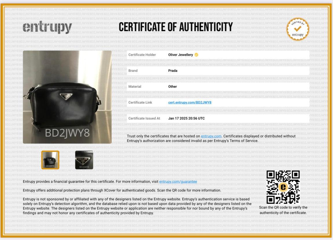 Prada Black Spazzolato Leather Small Brique Crossbody Bag