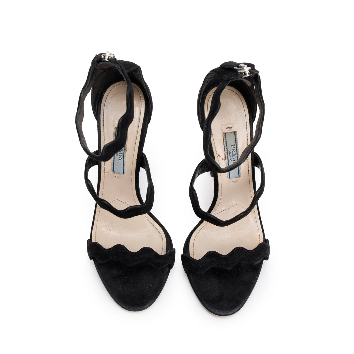 PRADA パンプス　35サイズ Prada-Black-Suede-Wavy-Strap-