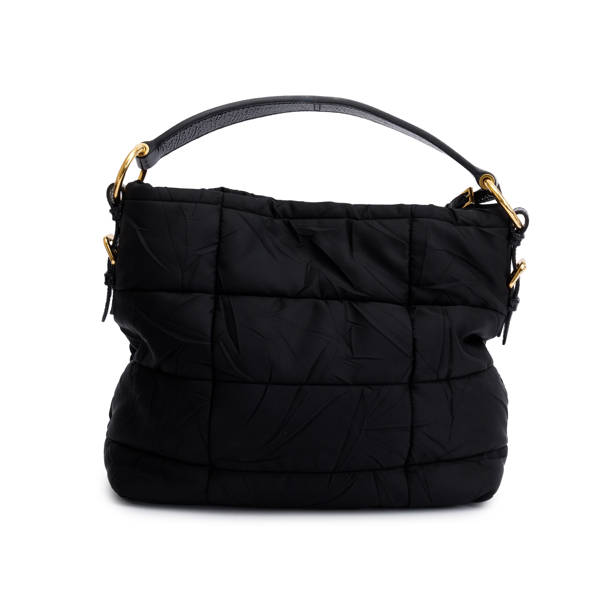 Prada Black Tessuto Impunture Hobo Bag