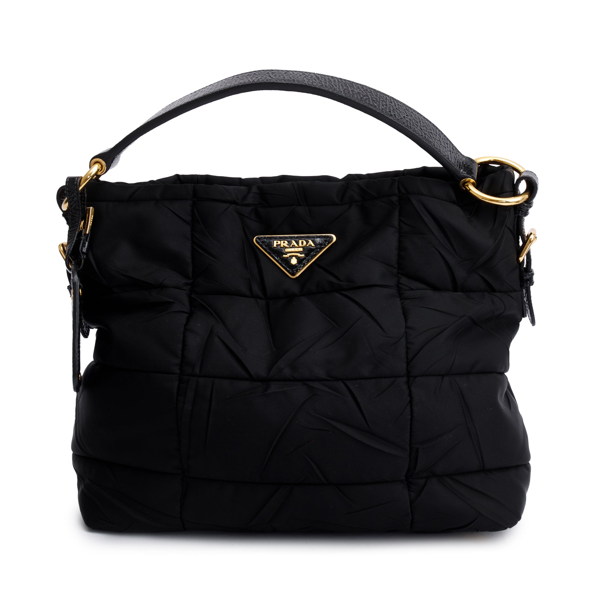 Prada Black Tessuto Impunture Hobo Bag