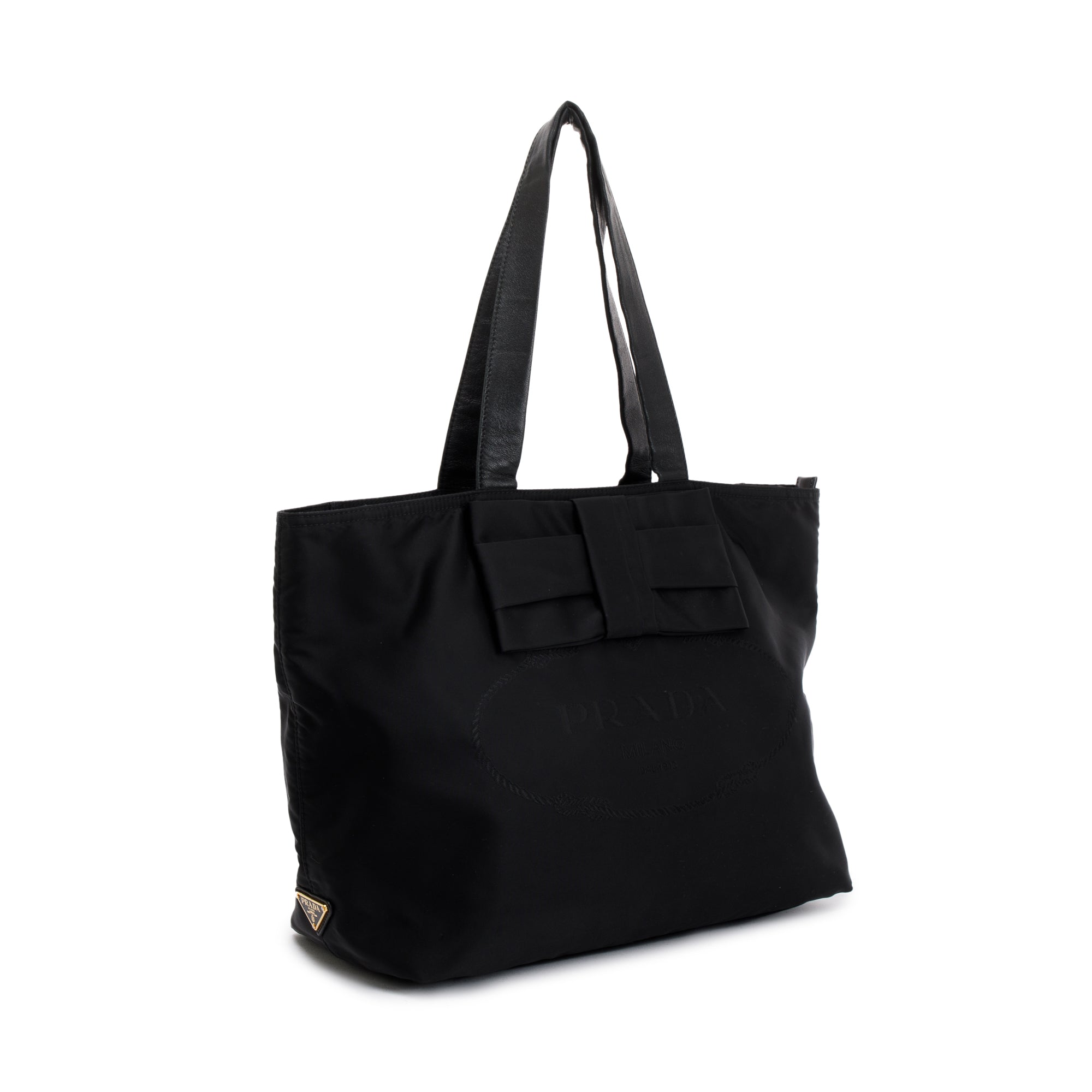 Prada Black Tessuto Nylon Bow Tote