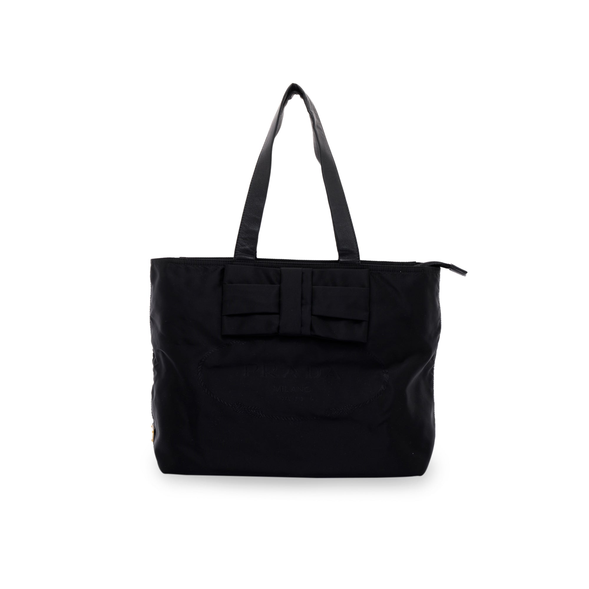Prada Black Tessuto Nylon Bow Tote