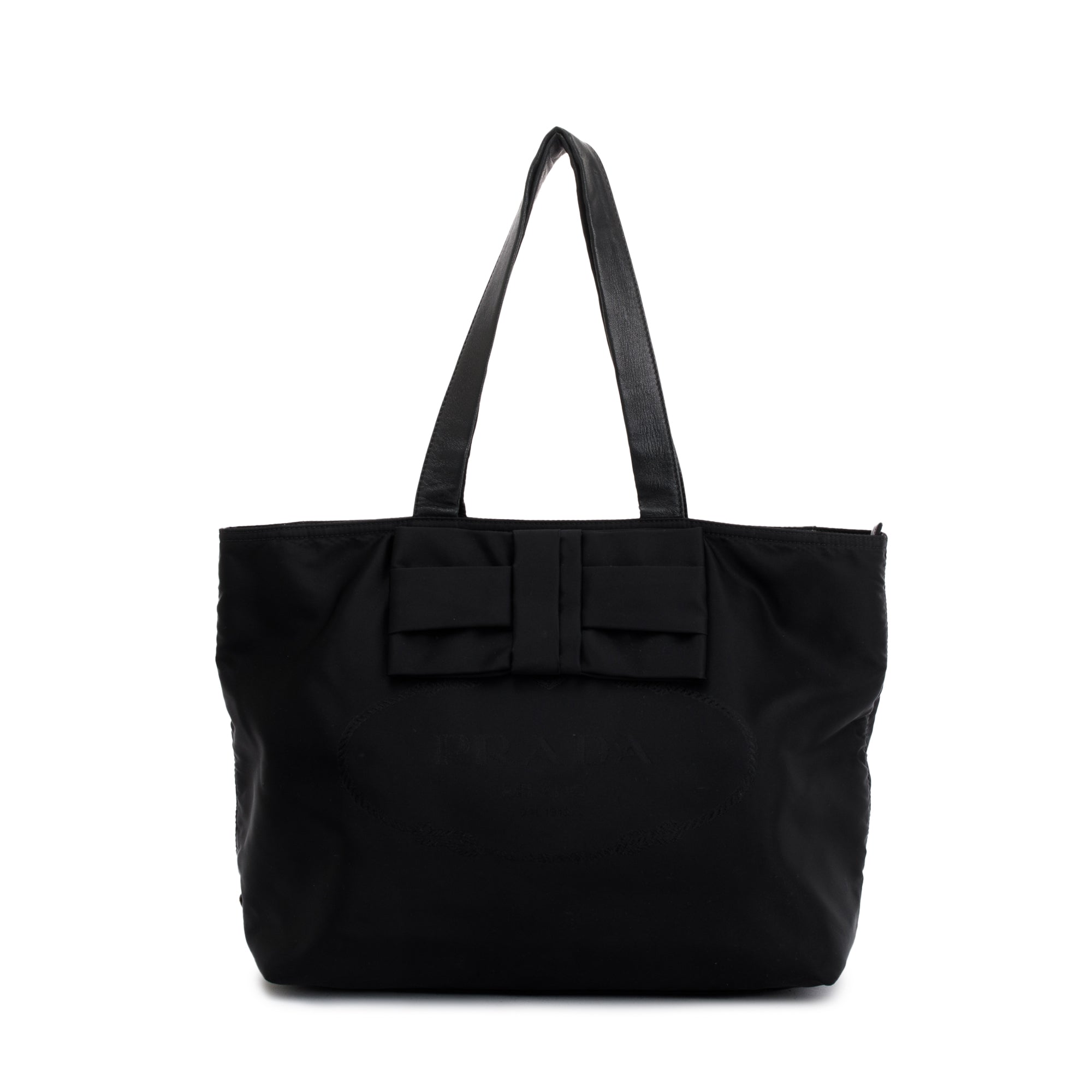 Prada Black Tessuto Nylon Bow Tote