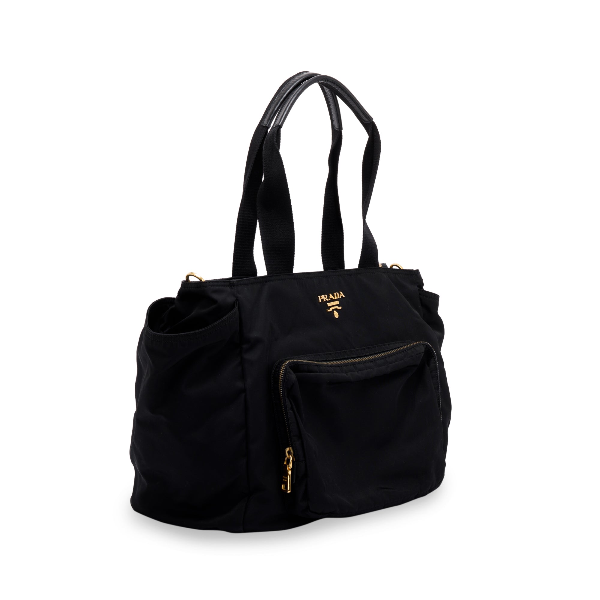 Prada Black Tessuto Nylon Diaper Bag w/ Strap