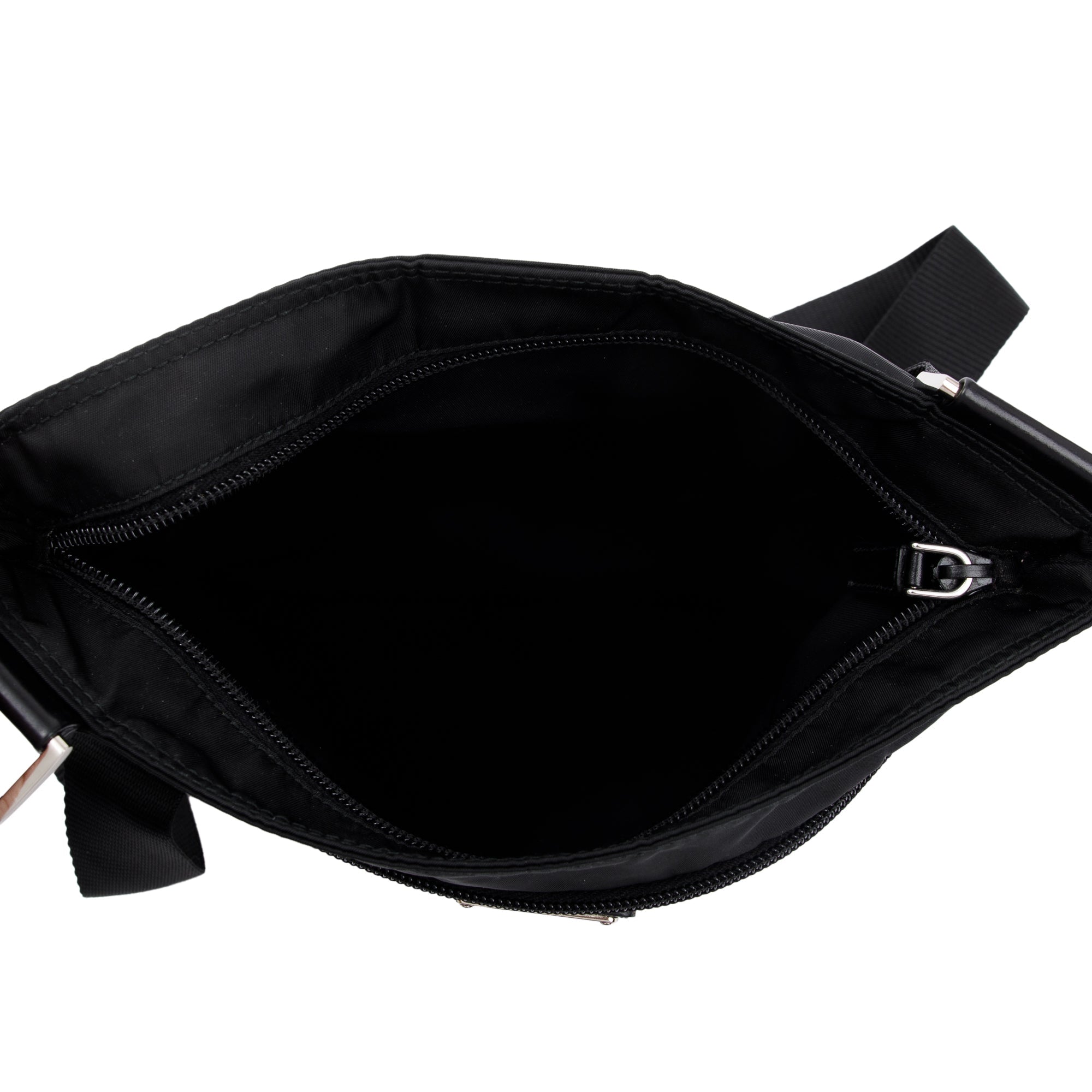 Prada Black Tessuto Nylon Flat Messenger Bag
