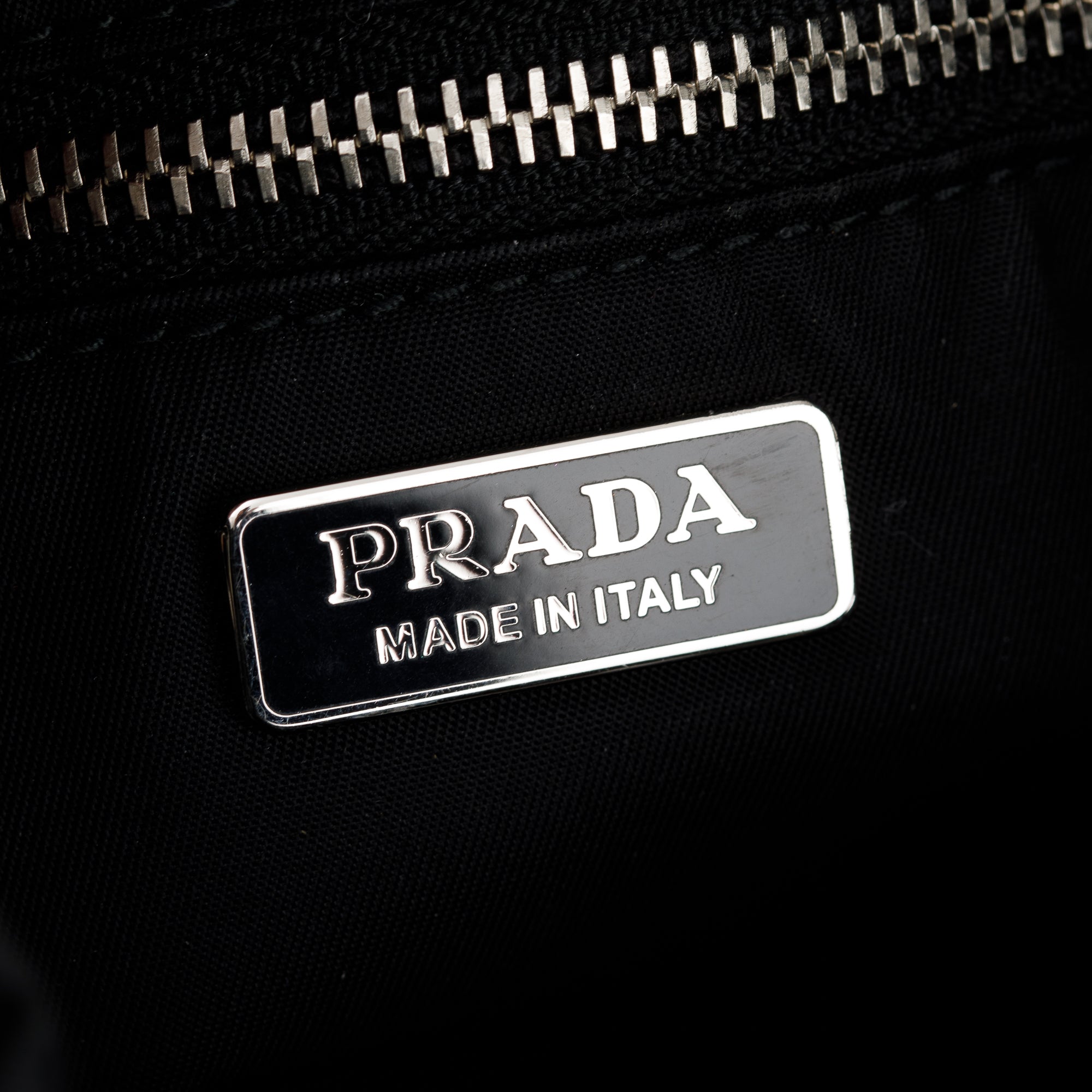 Prada Black Tessuto Nylon Grommet Ring Handle Bag