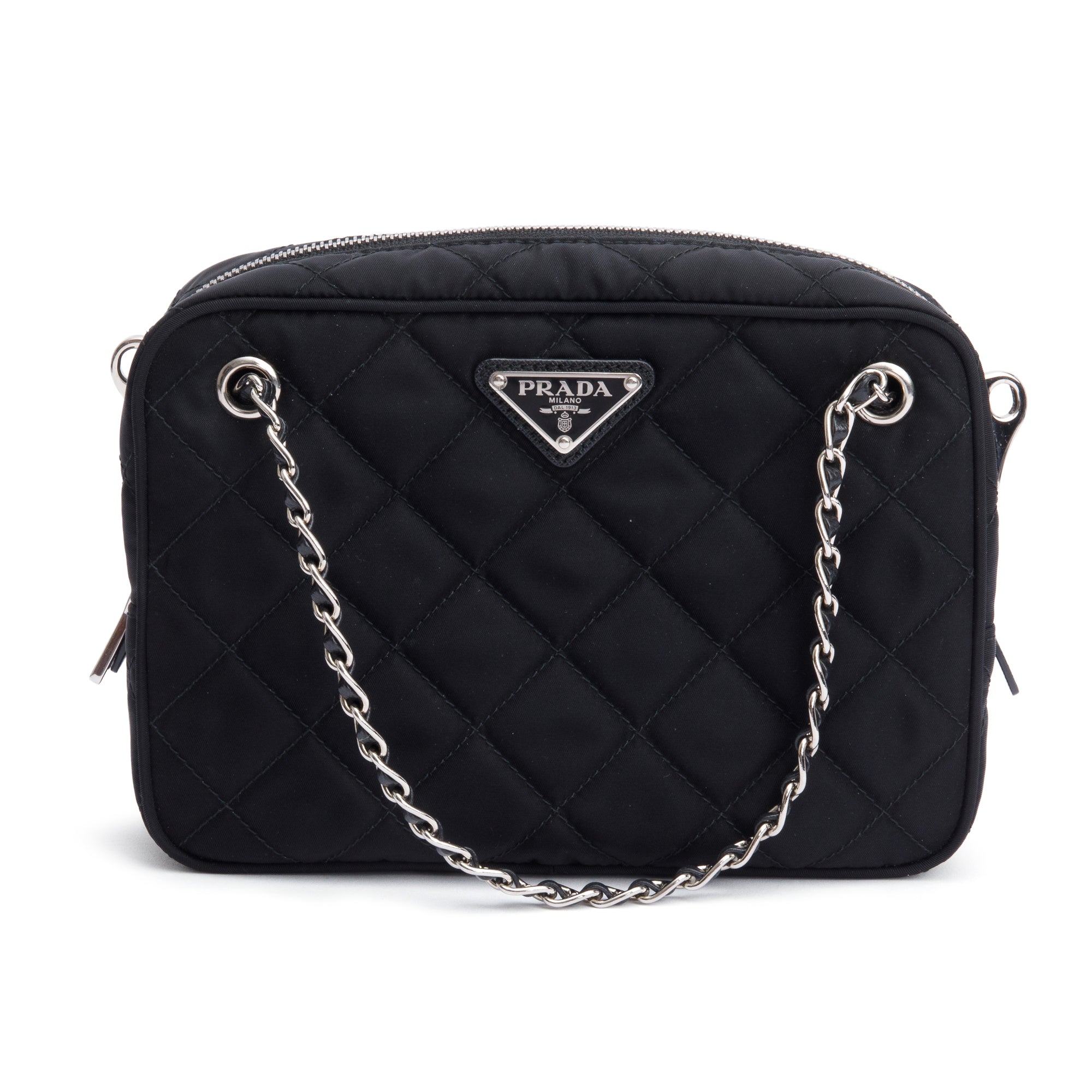 Prada Black Tessuto Nylon Impunture Camera Bag