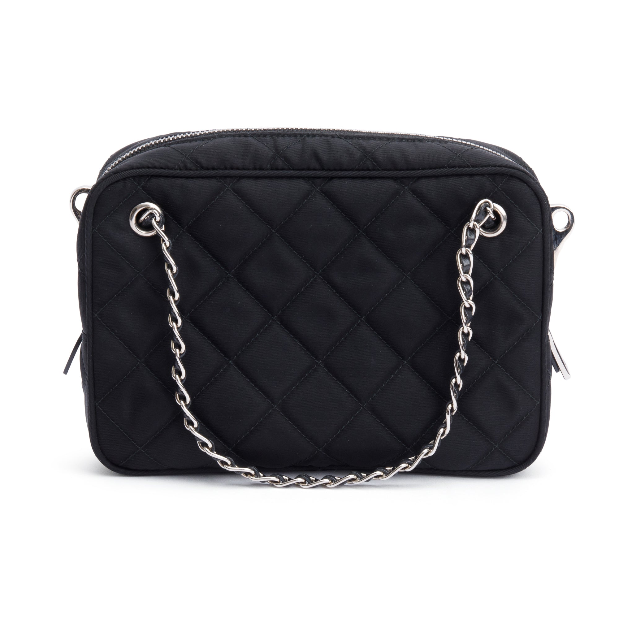 Prada Black Tessuto Nylon Impunture Camera Bag
