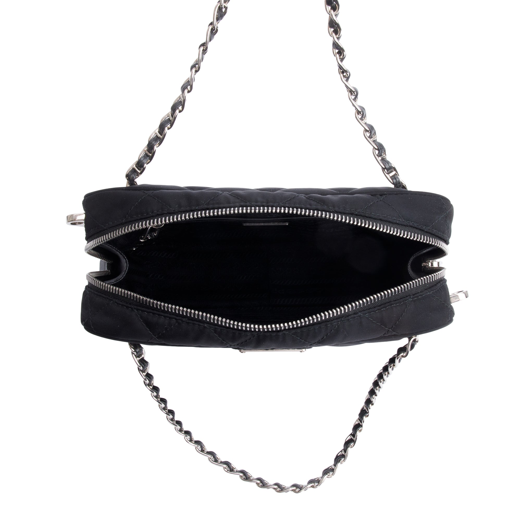 Prada Black Tessuto Nylon Impunture Camera Bag