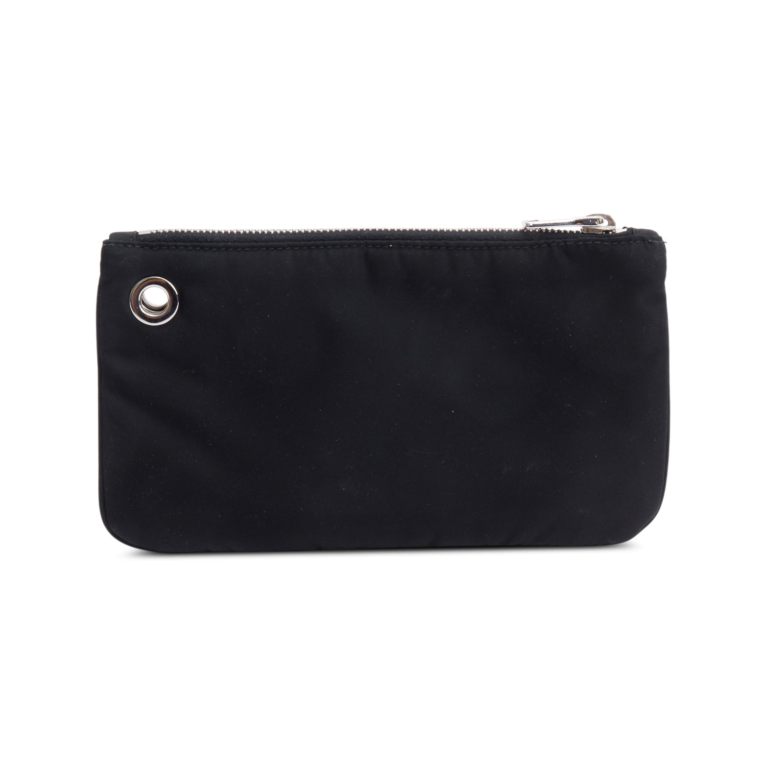 Prada Black Tessuto Nylon O-Ring Zip Pouch