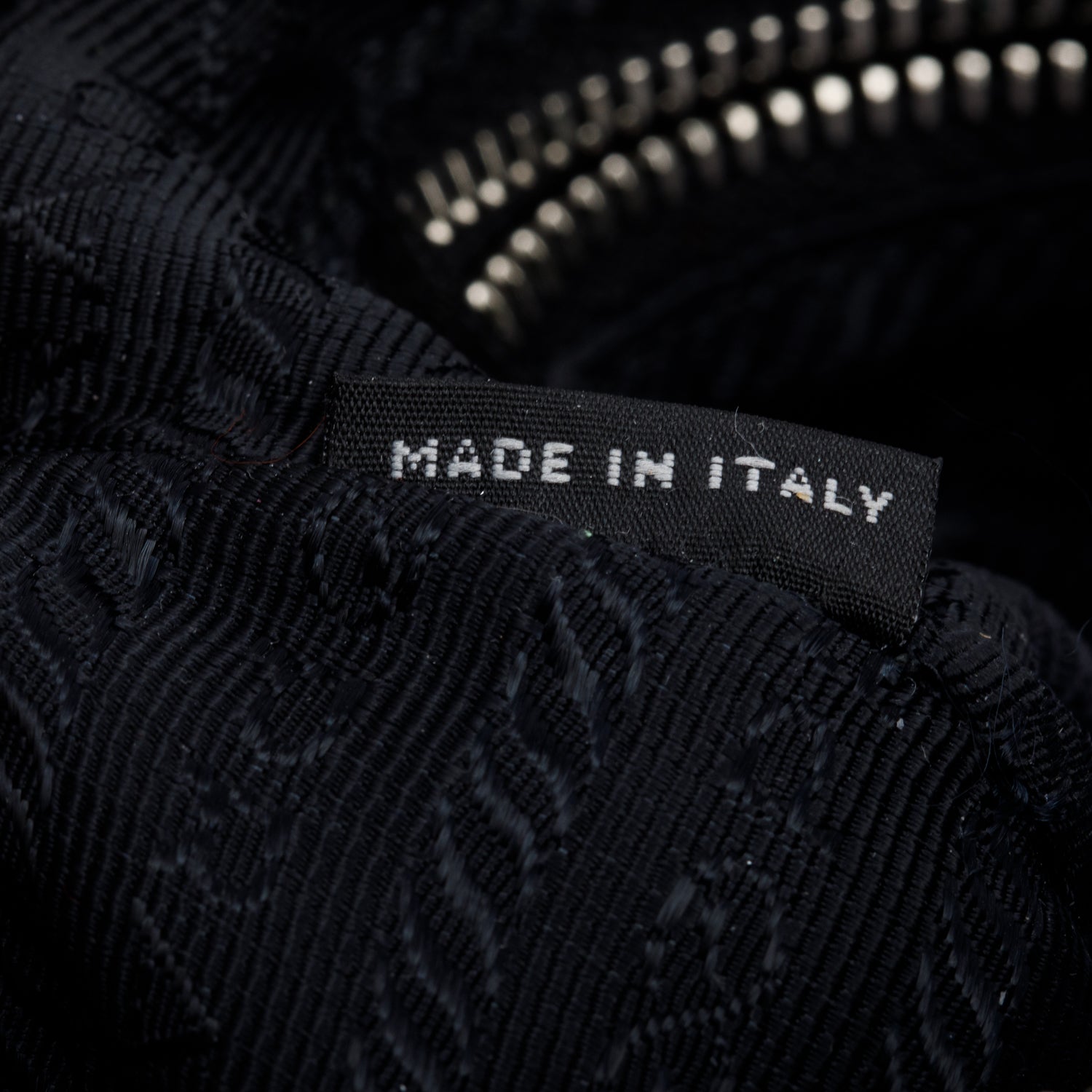 Prada Black Tessuto Nylon O-Ring Zip Pouch